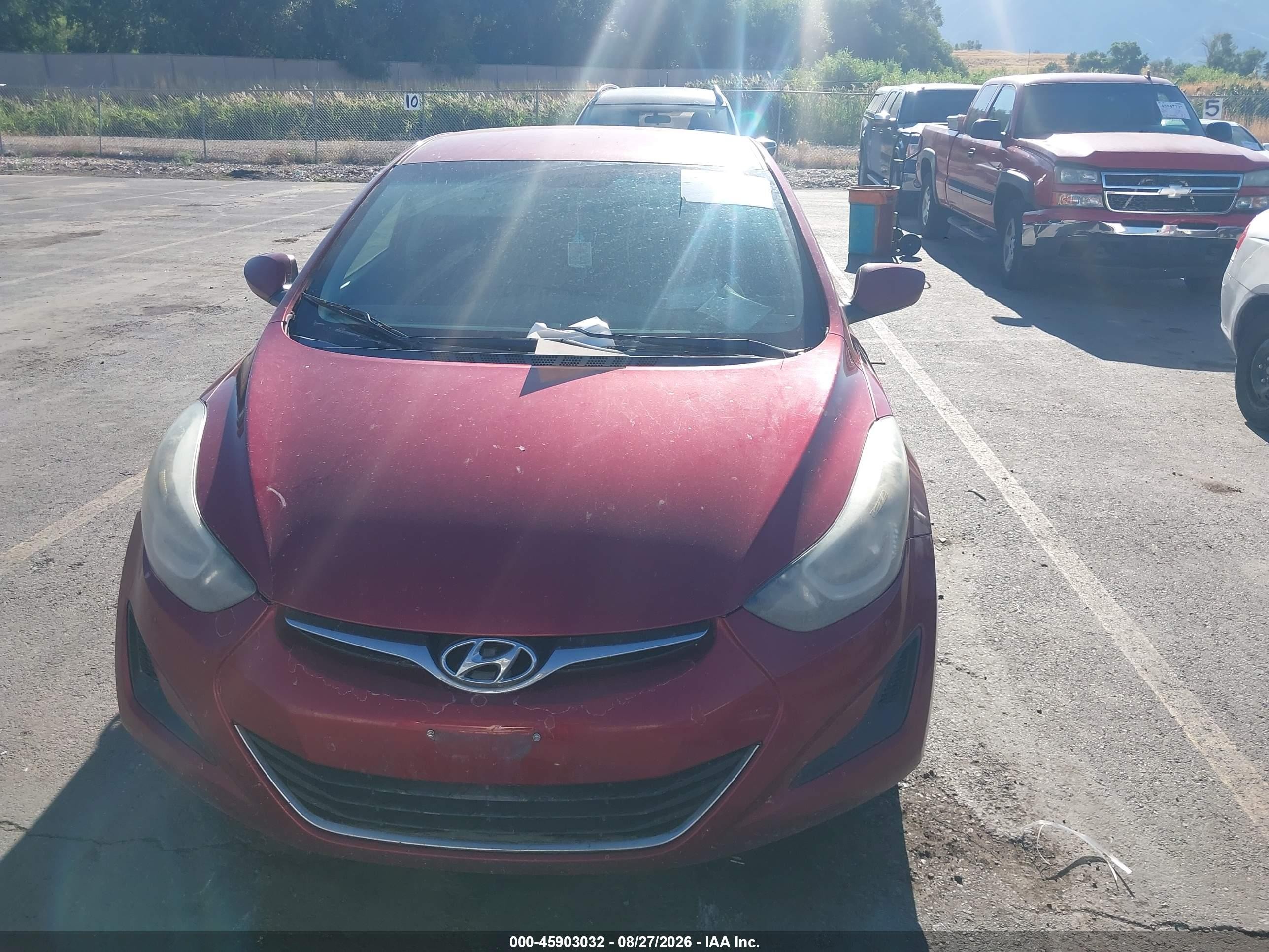 2014 Hyundai Elantra Se Red vin: 5NPDH4AE7EH513848