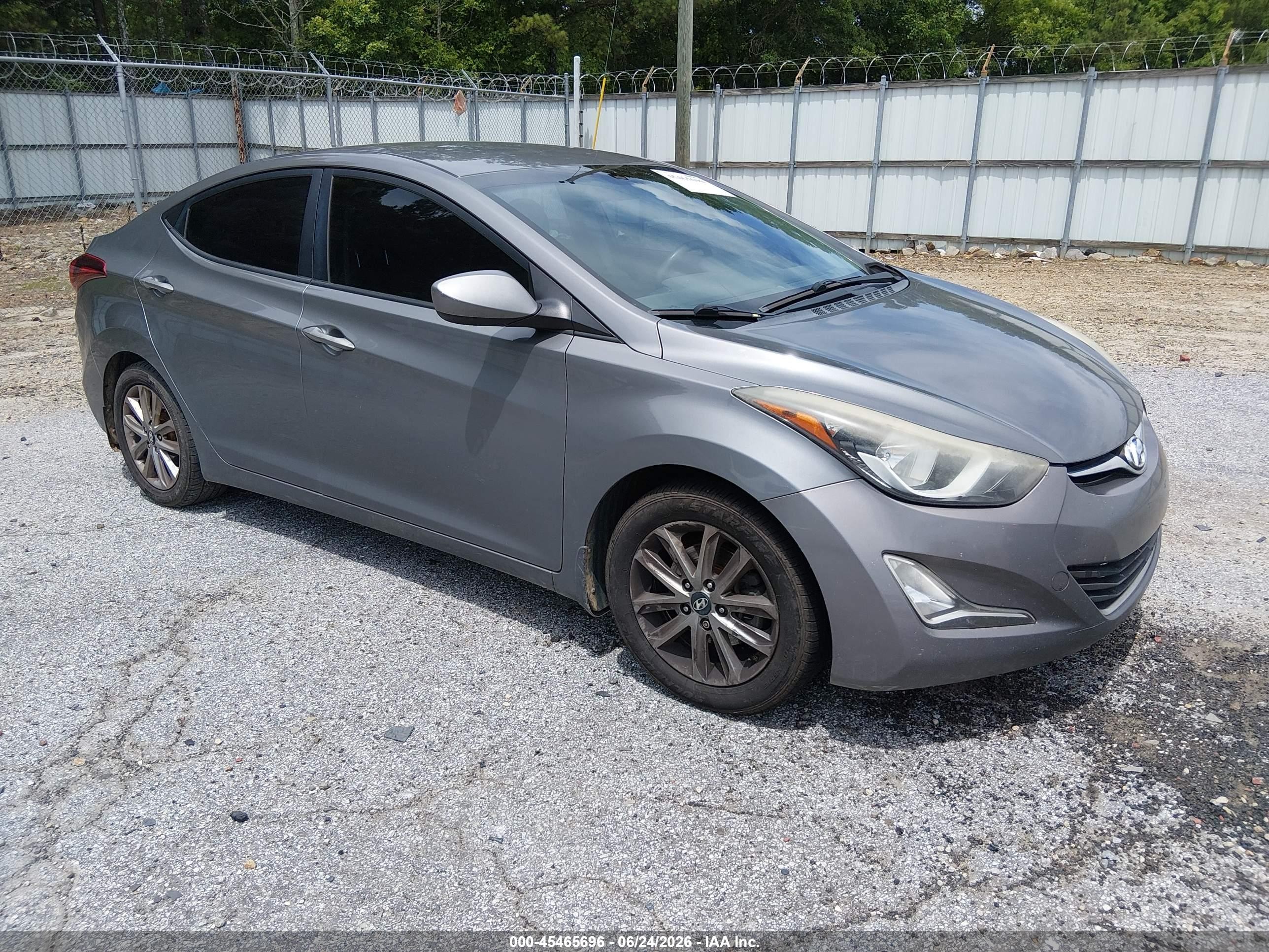 2014 Hyundai Elantra Se Gray vin: 5NPDH4AE7EH517043