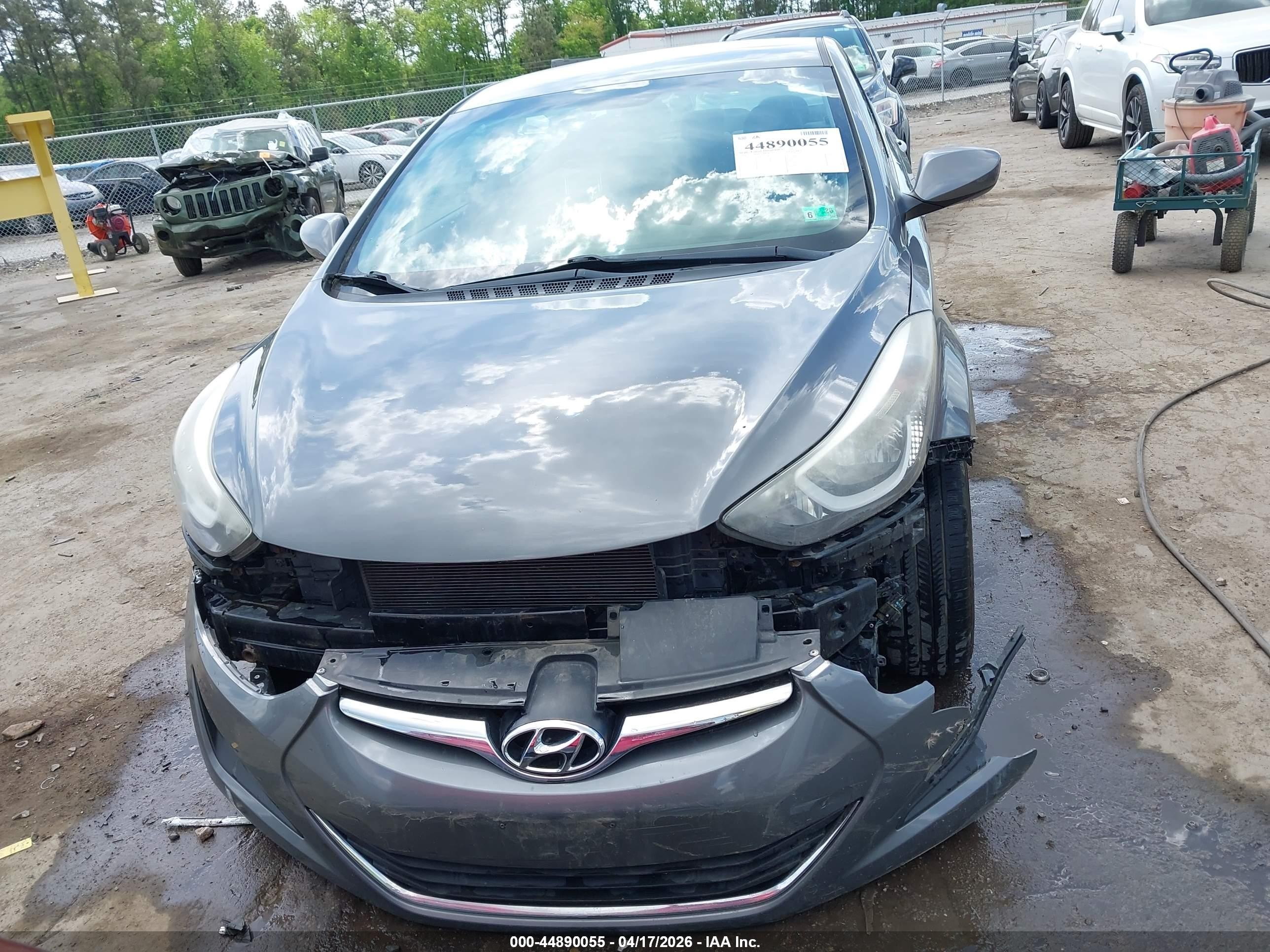 2014 Hyundai Elantra Se Gray vin: 5NPDH4AE7EH517480