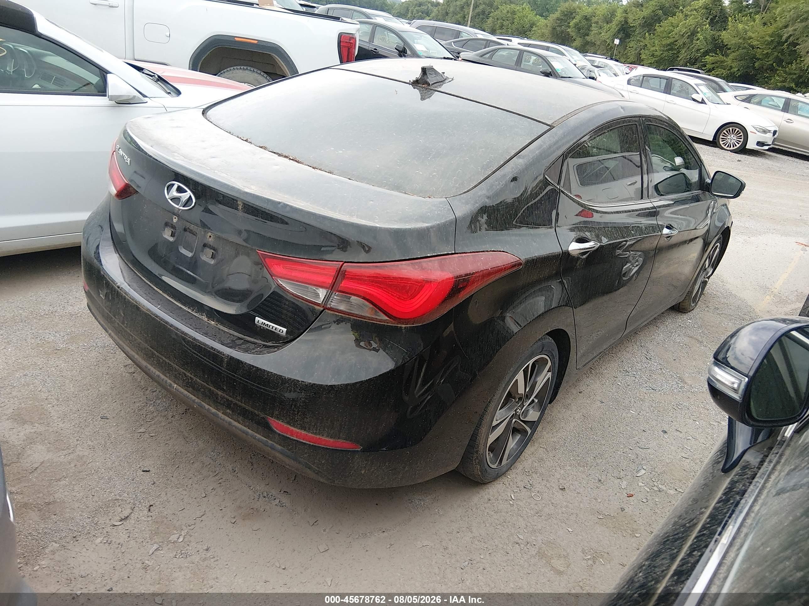 2014 Hyundai Elantra Limited Black vin: 5NPDH4AE7EH534165