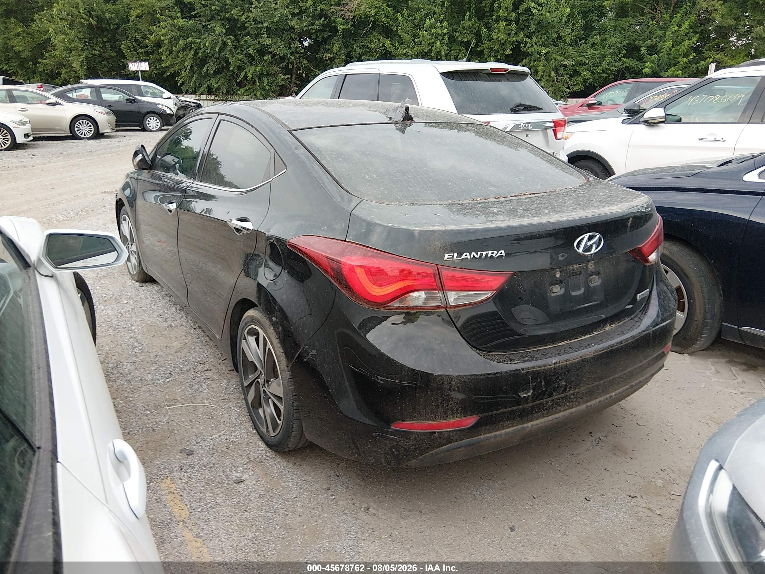 2014 Hyundai Elantra Limited Black vin: 5NPDH4AE7EH534165