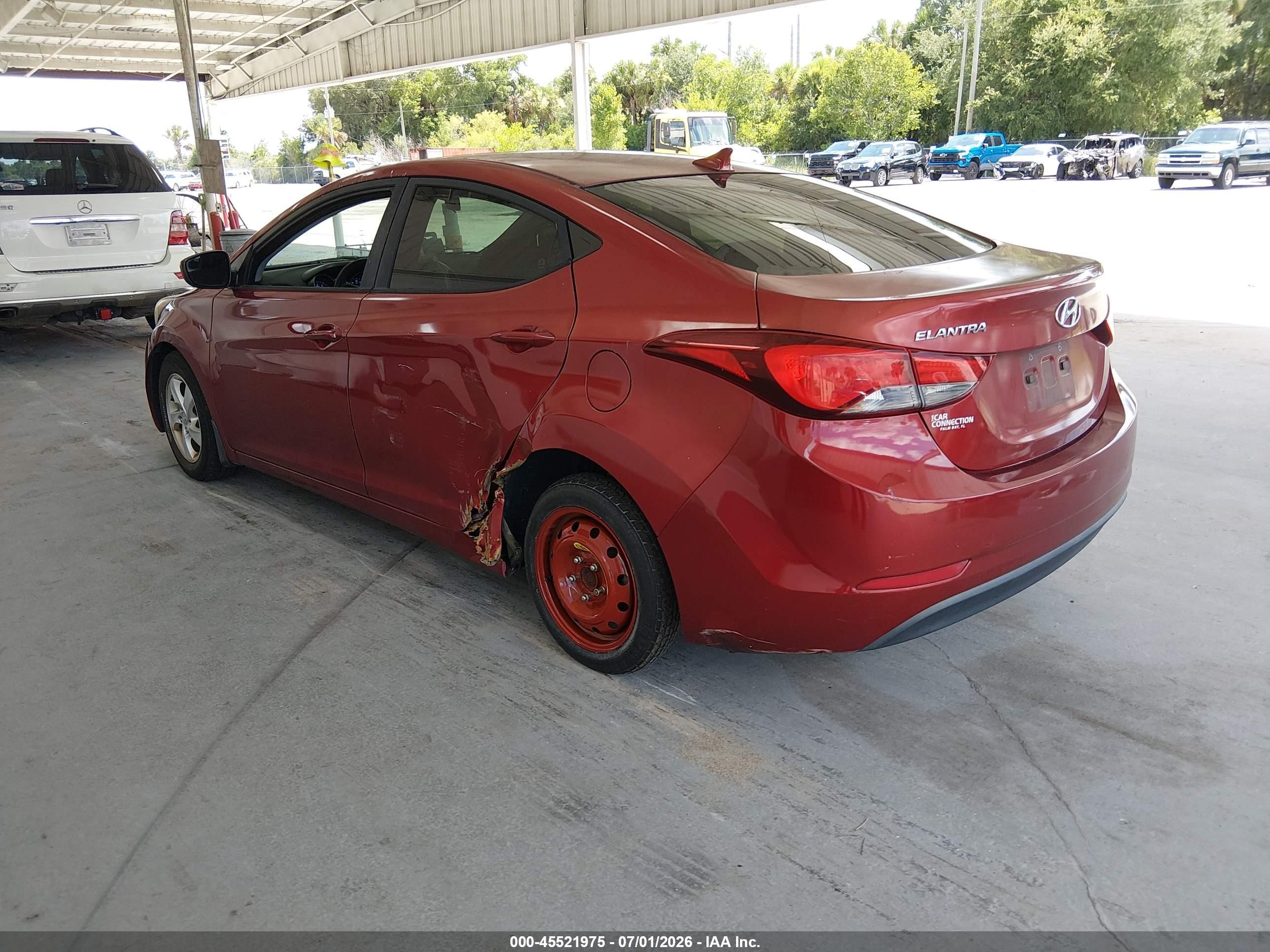 2014 Hyundai Elantra Se Red vin: 5NPDH4AE7EH534585