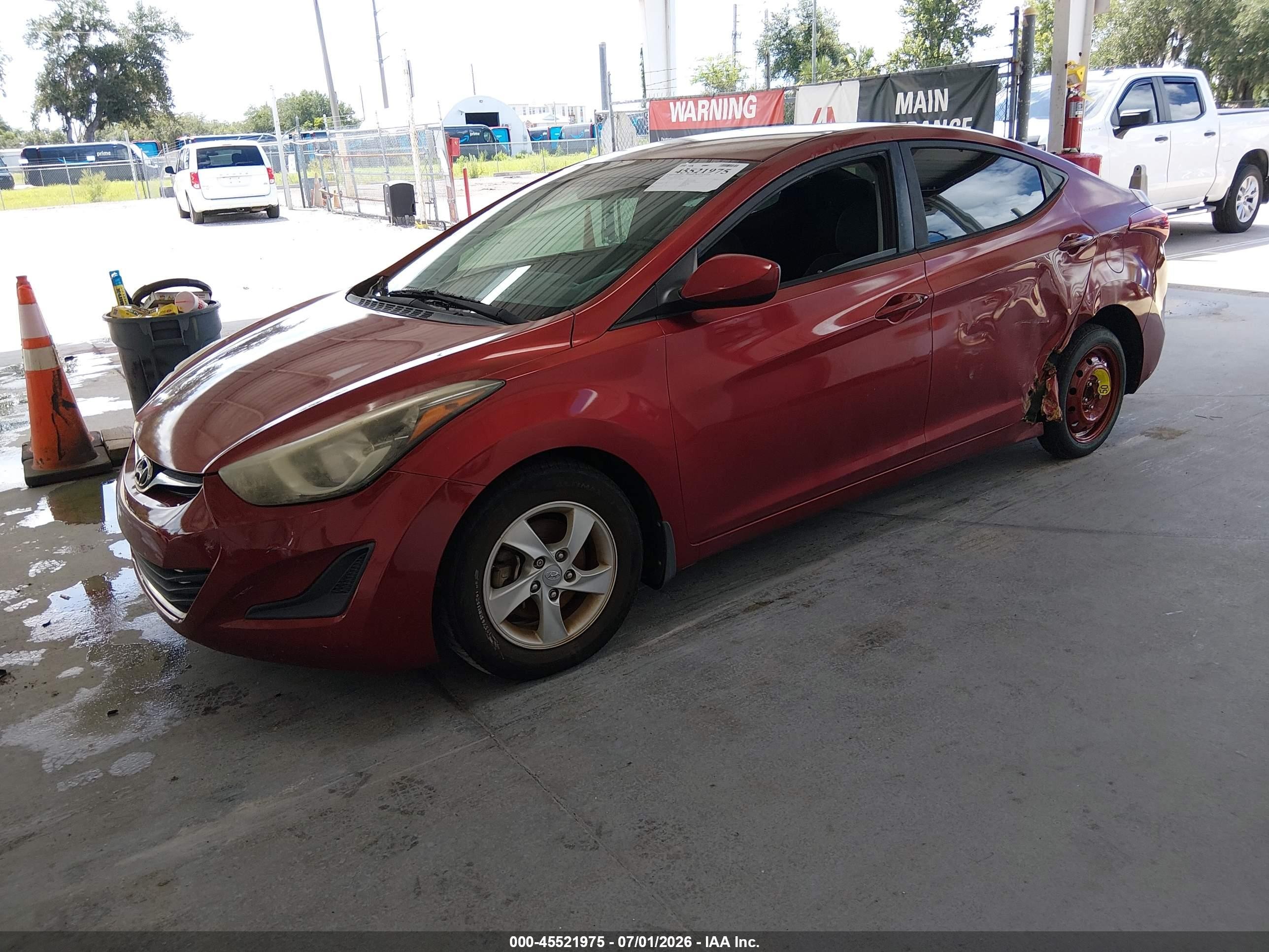 2014 Hyundai Elantra Se Red vin: 5NPDH4AE7EH534585