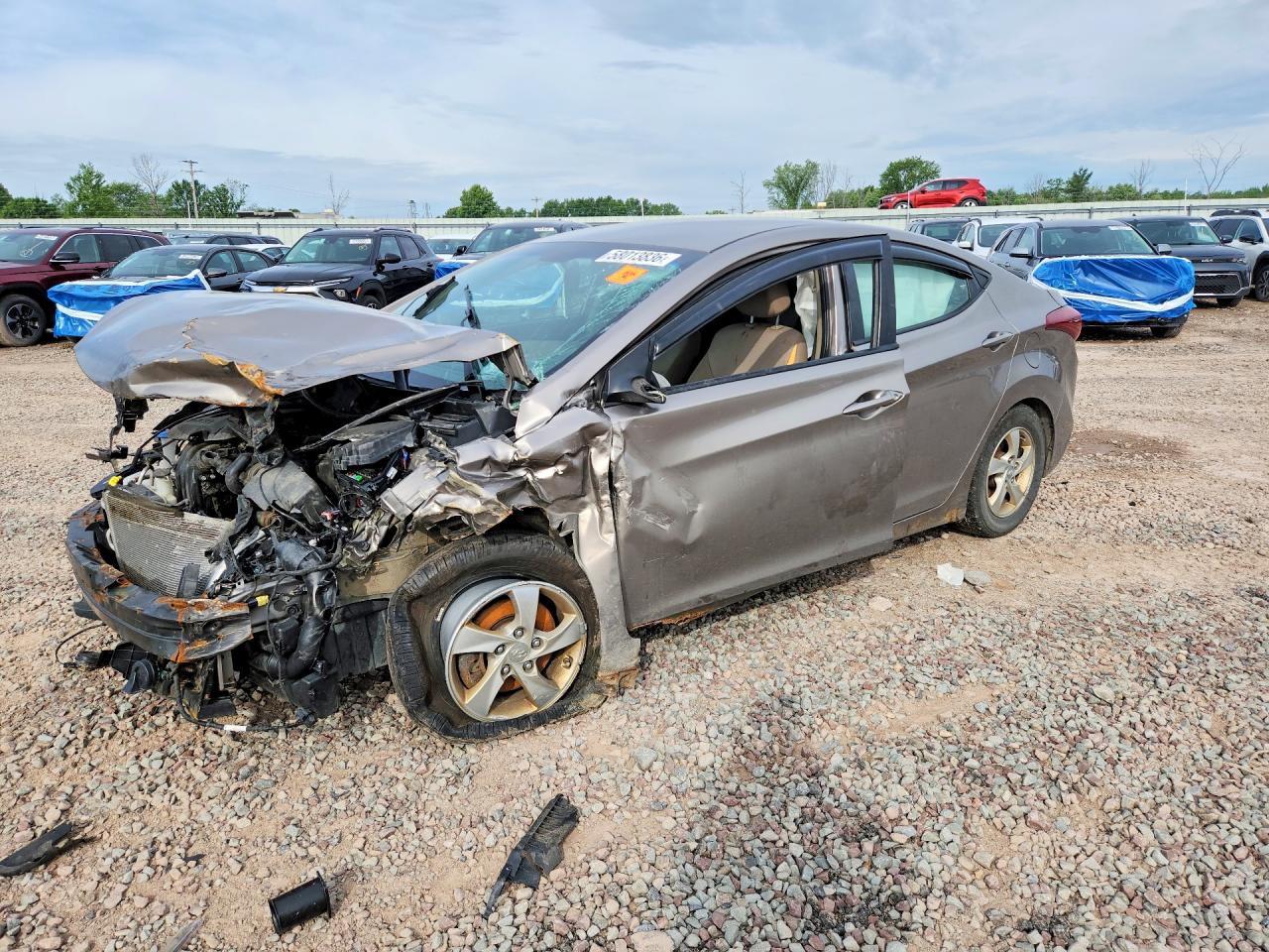 2014 Hyundai Elantra Se Brown vin: 5NPDH4AE7EH537504
