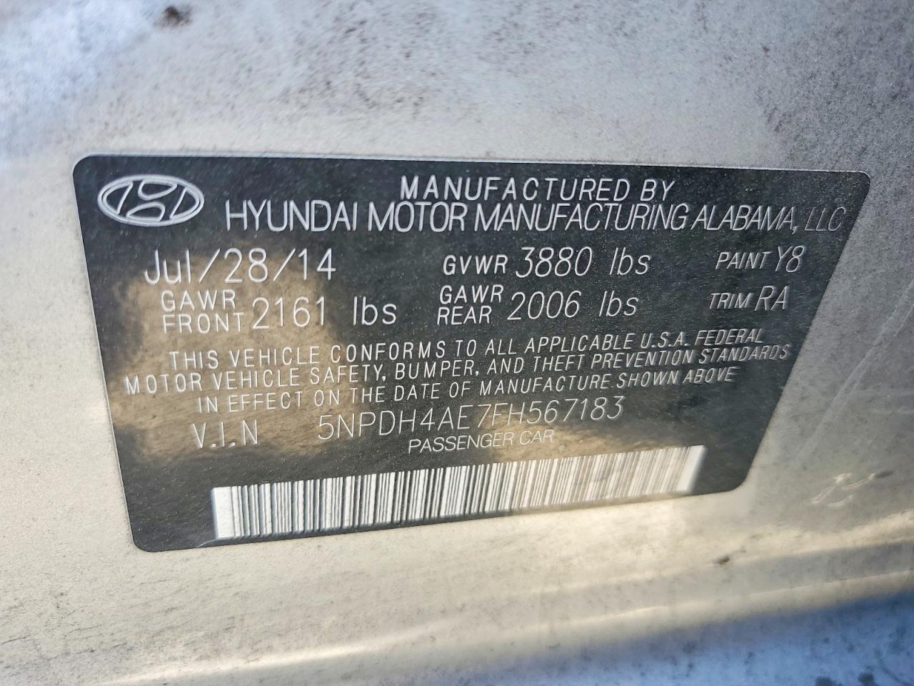 2015 Hyundai Elantra Limited Silver vin: 5NPDH4AE7FH567183