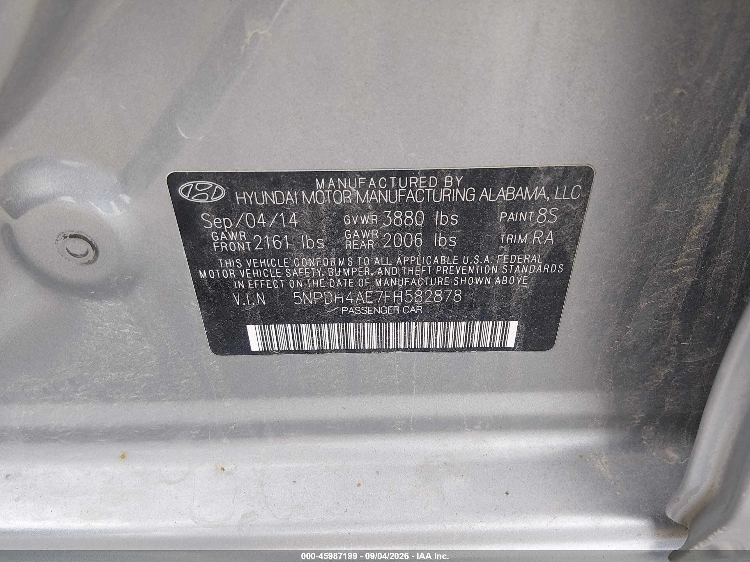 2015 Hyundai Elantra Se Серебряный vin: 5NPDH4AE7FH582878