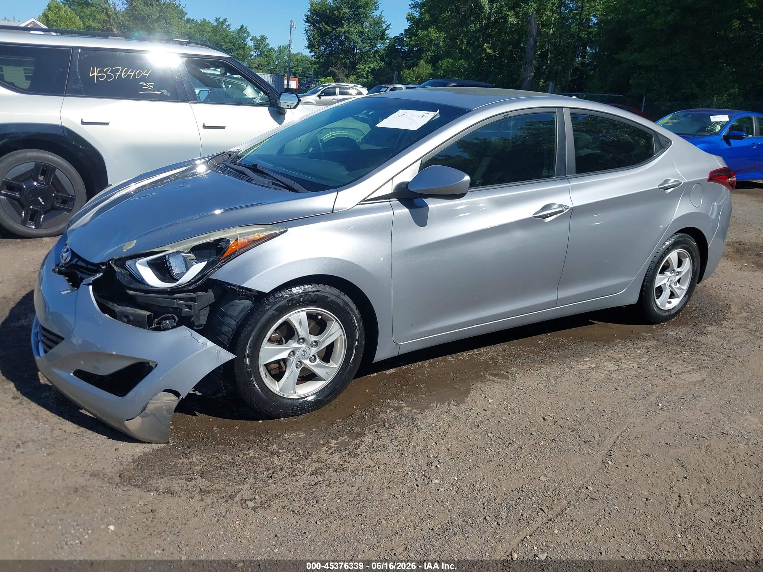 2015 Hyundai Elantra Se Gray vin: 5NPDH4AE7FH584758