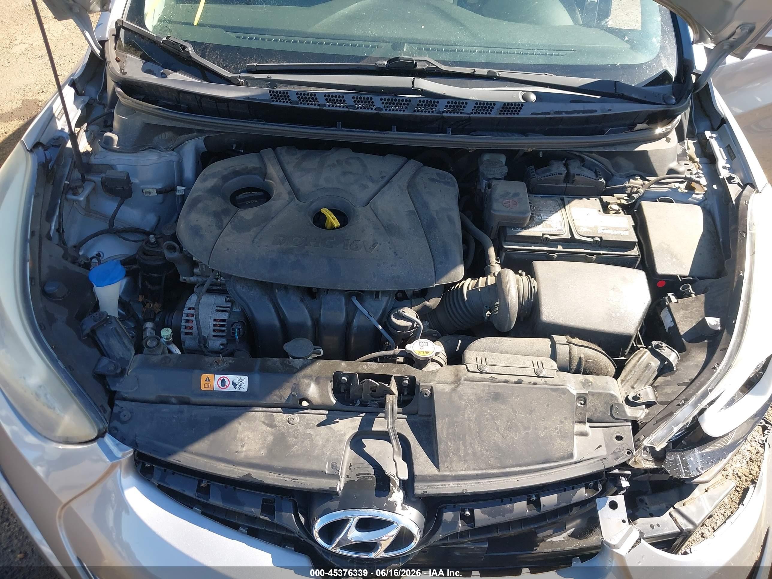 2015 Hyundai Elantra Se Gray vin: 5NPDH4AE7FH584758