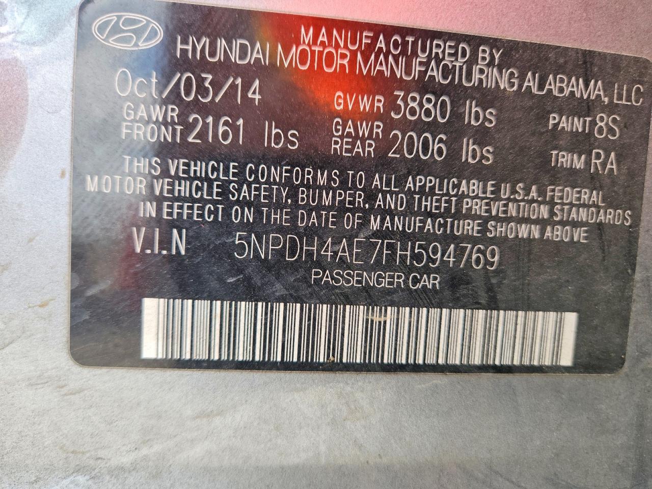 2015 Hyundai Elantra Se Silver vin: 5NPDH4AE7FH594769