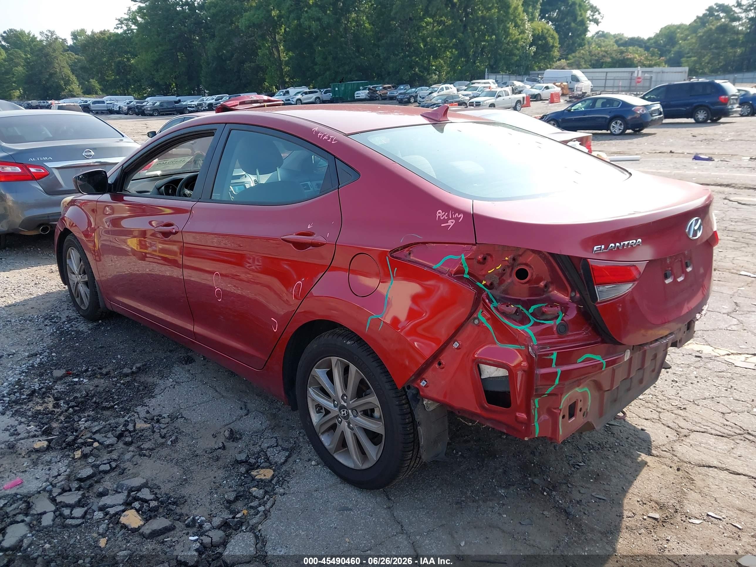 2015 Hyundai Elantra Se Red vin: 5NPDH4AE7FH612428