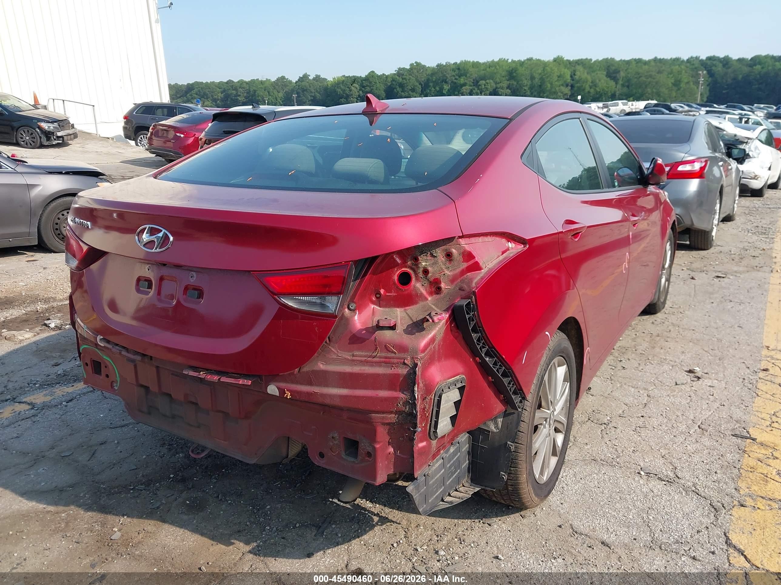 2015 Hyundai Elantra Se Red vin: 5NPDH4AE7FH612428