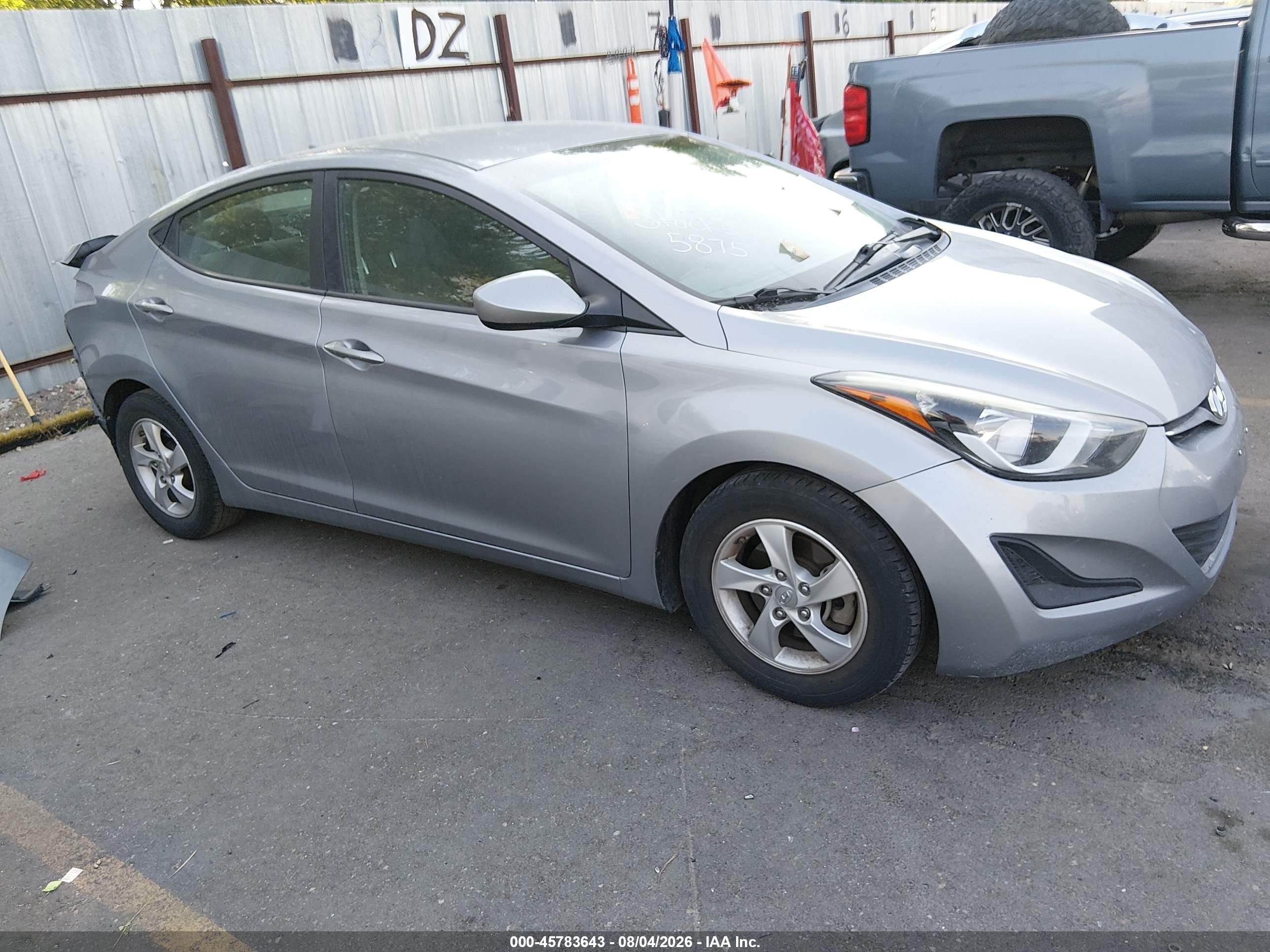 2015 Hyundai Elantra Se Серебряный vin: 5NPDH4AE7FH621937