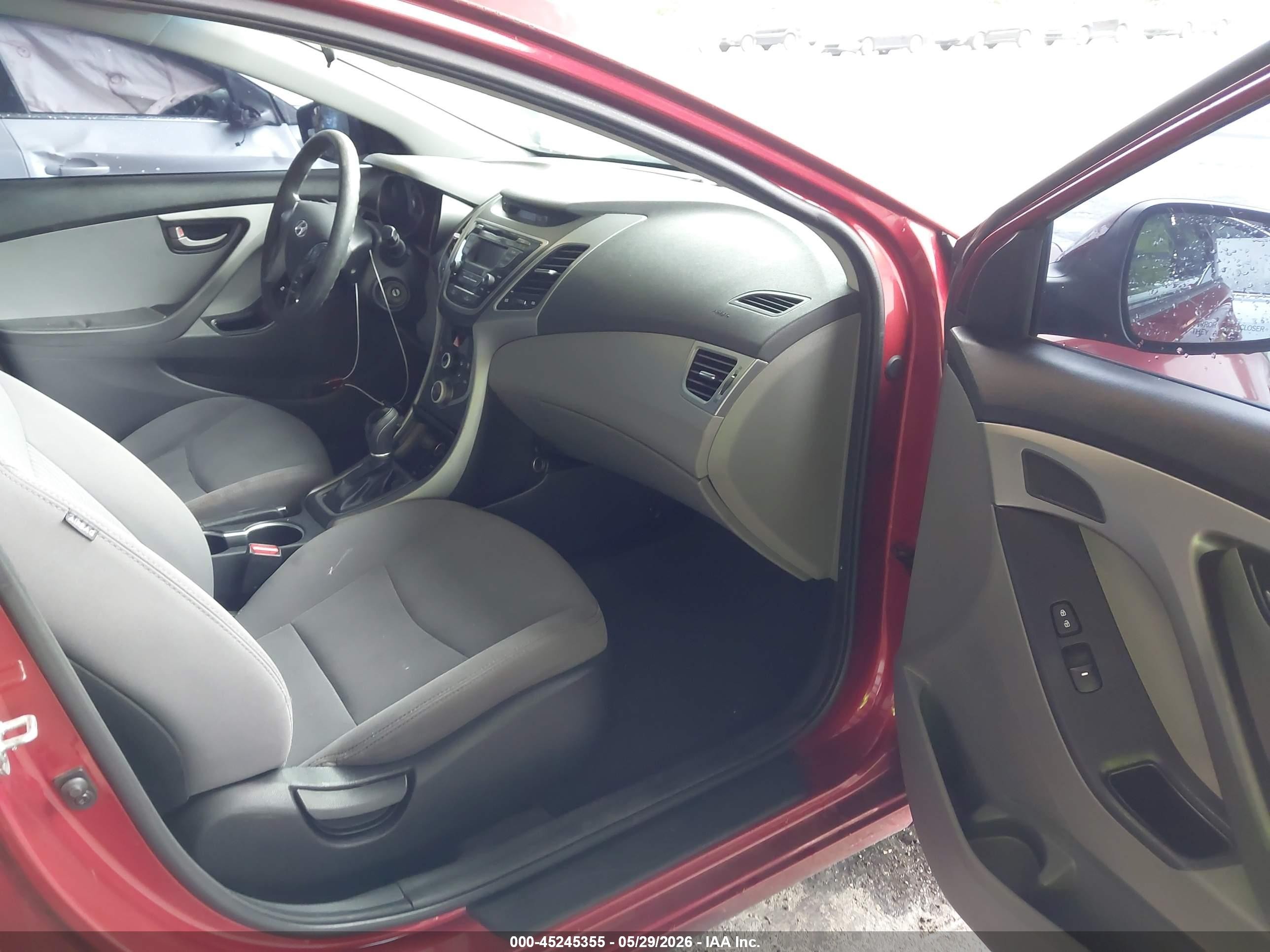 2015 Hyundai Elantra Se Burgundy vin: 5NPDH4AE7FH623932