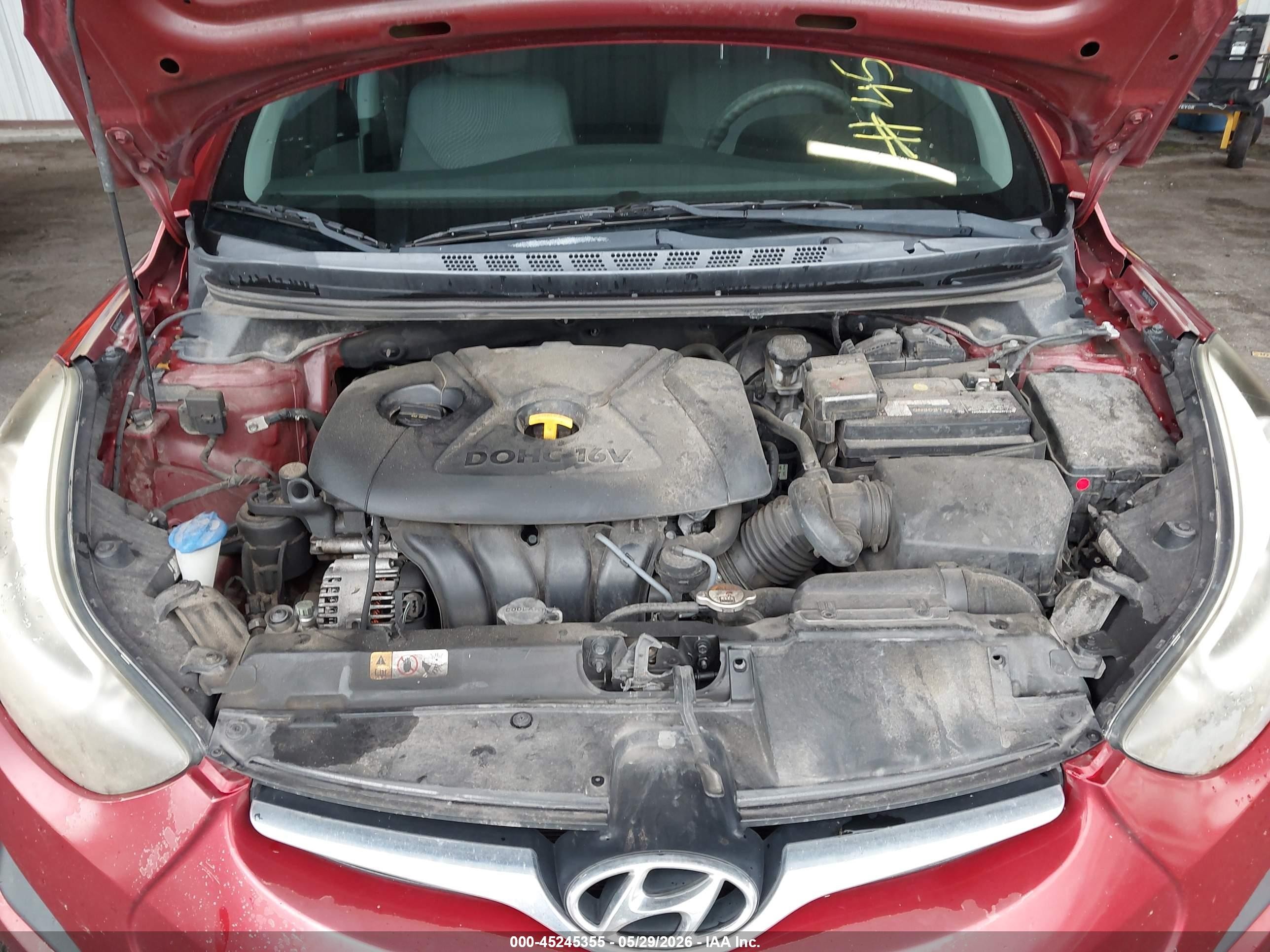2015 Hyundai Elantra Se Burgundy vin: 5NPDH4AE7FH623932