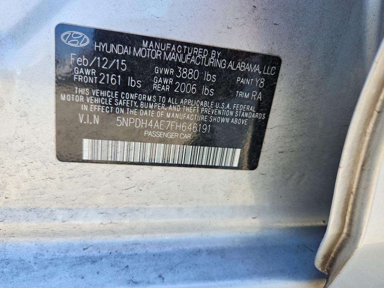 2015 Hyundai Elantra Se Silver vin: 5NPDH4AE7FH646191