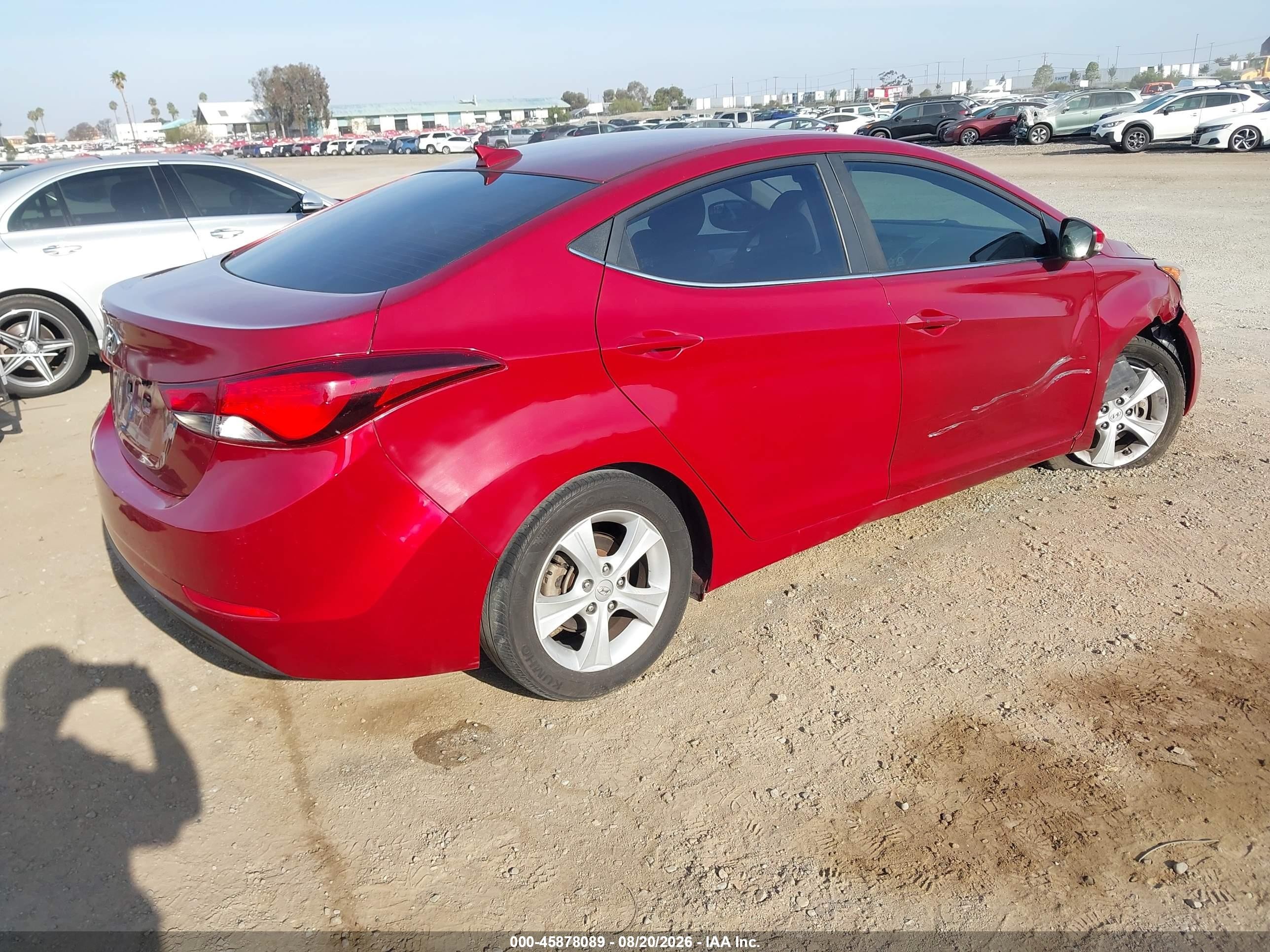 2016 Hyundai Elantra Value Edition Red vin: 5NPDH4AE7GH785092