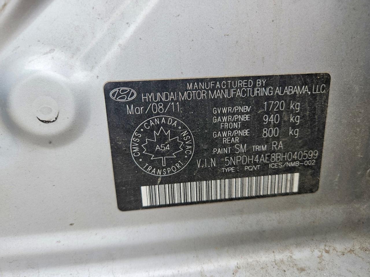 2011 Hyundai Elantra Gls Silver vin: 5NPDH4AE8BH040599