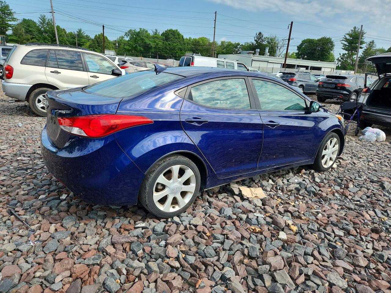 2011 Hyundai Elantra Limited Blue vin: 5NPDH4AE8BH042529