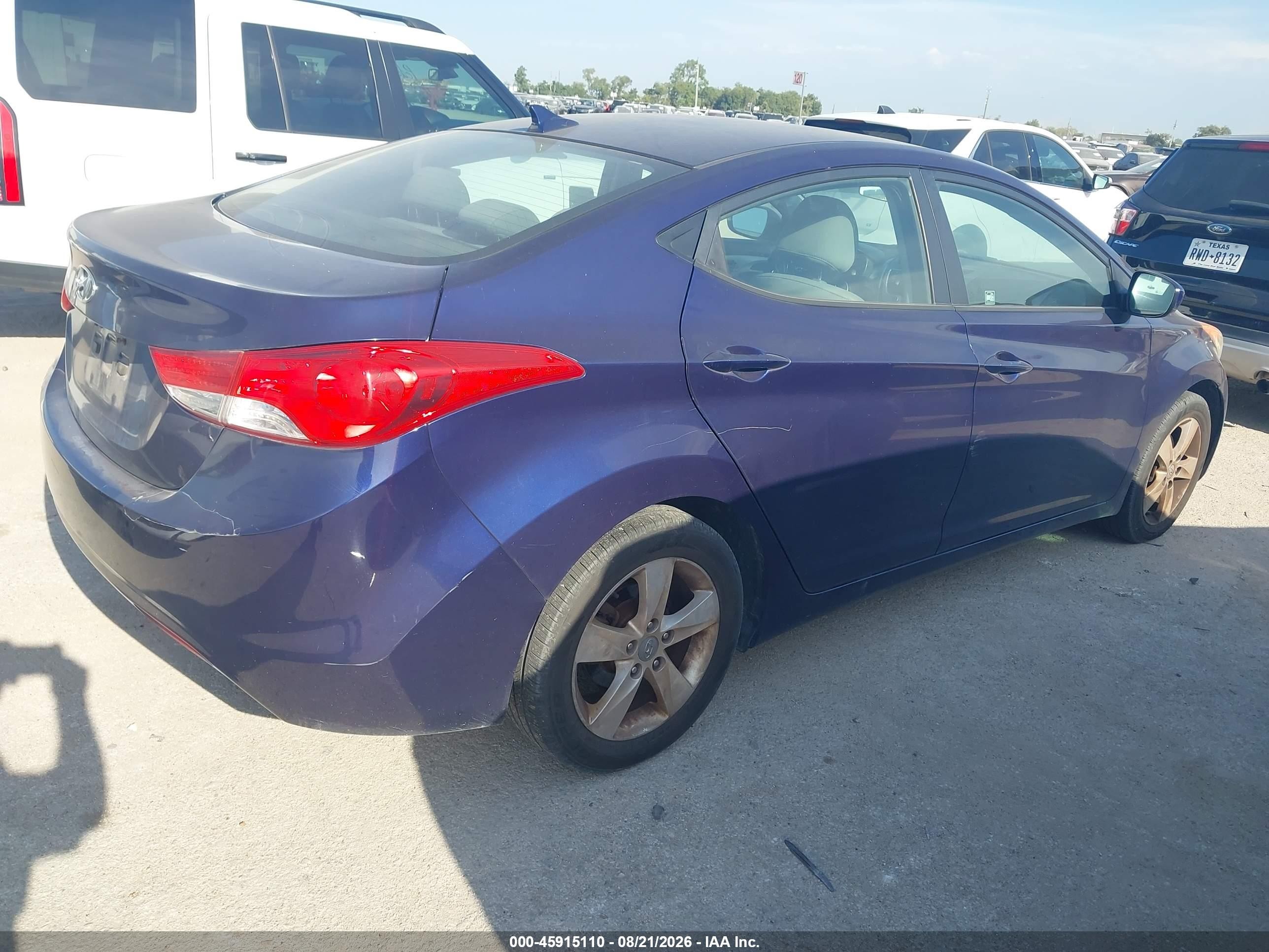 2012 Hyundai Elantra Gls Blue vin: 5NPDH4AE8CH064080