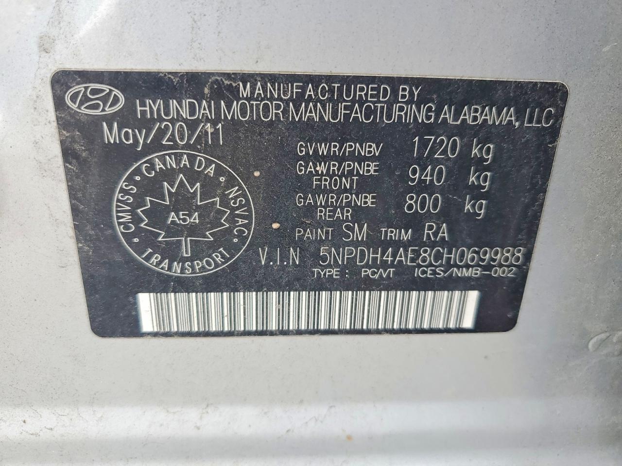 2012 Hyundai Elantra Gls Silver vin: 5NPDH4AE8CH069988