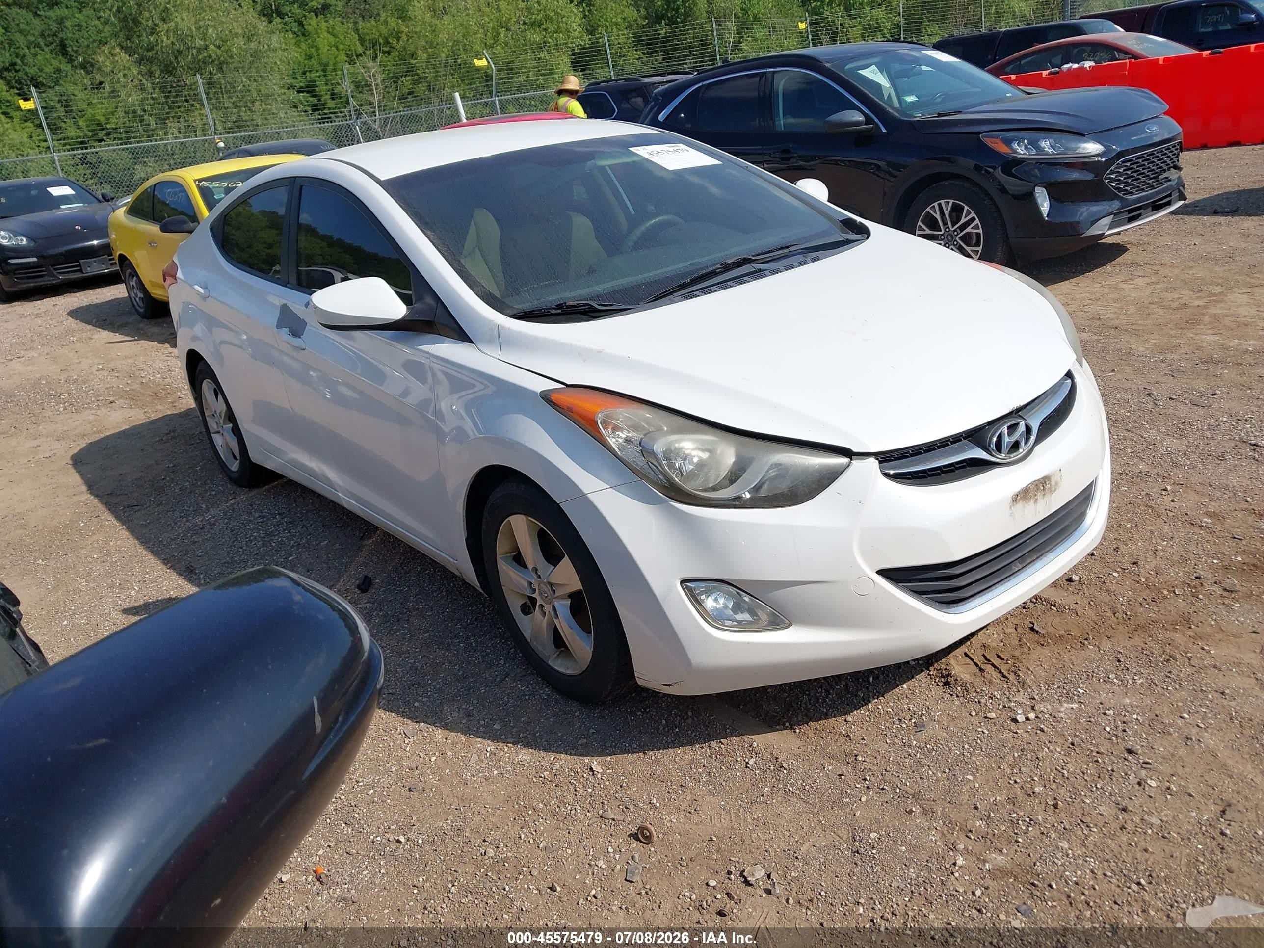 2012 Hyundai Elantra Gls White vin: 5NPDH4AE8CH071076