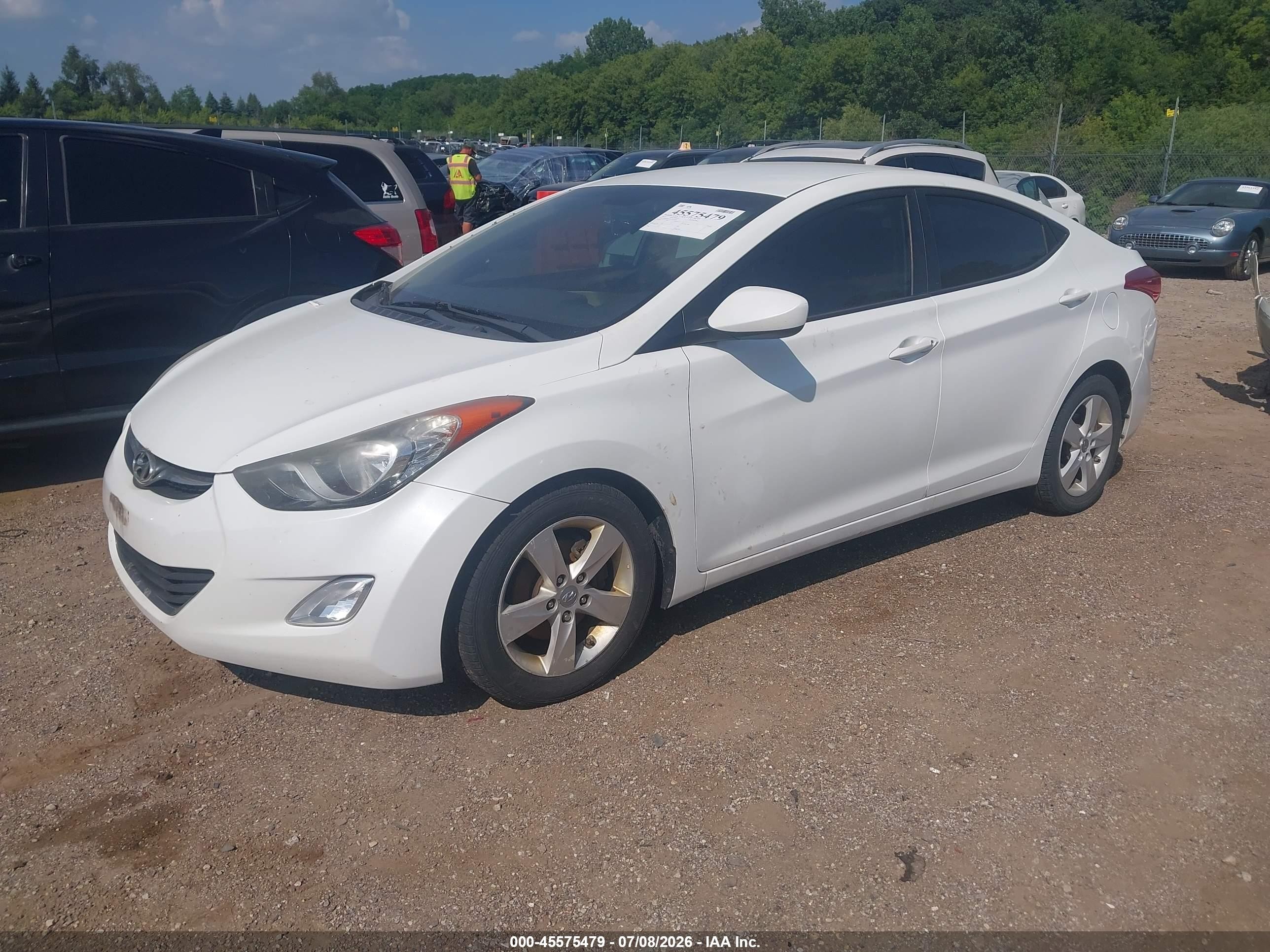 2012 Hyundai Elantra Gls White vin: 5NPDH4AE8CH071076
