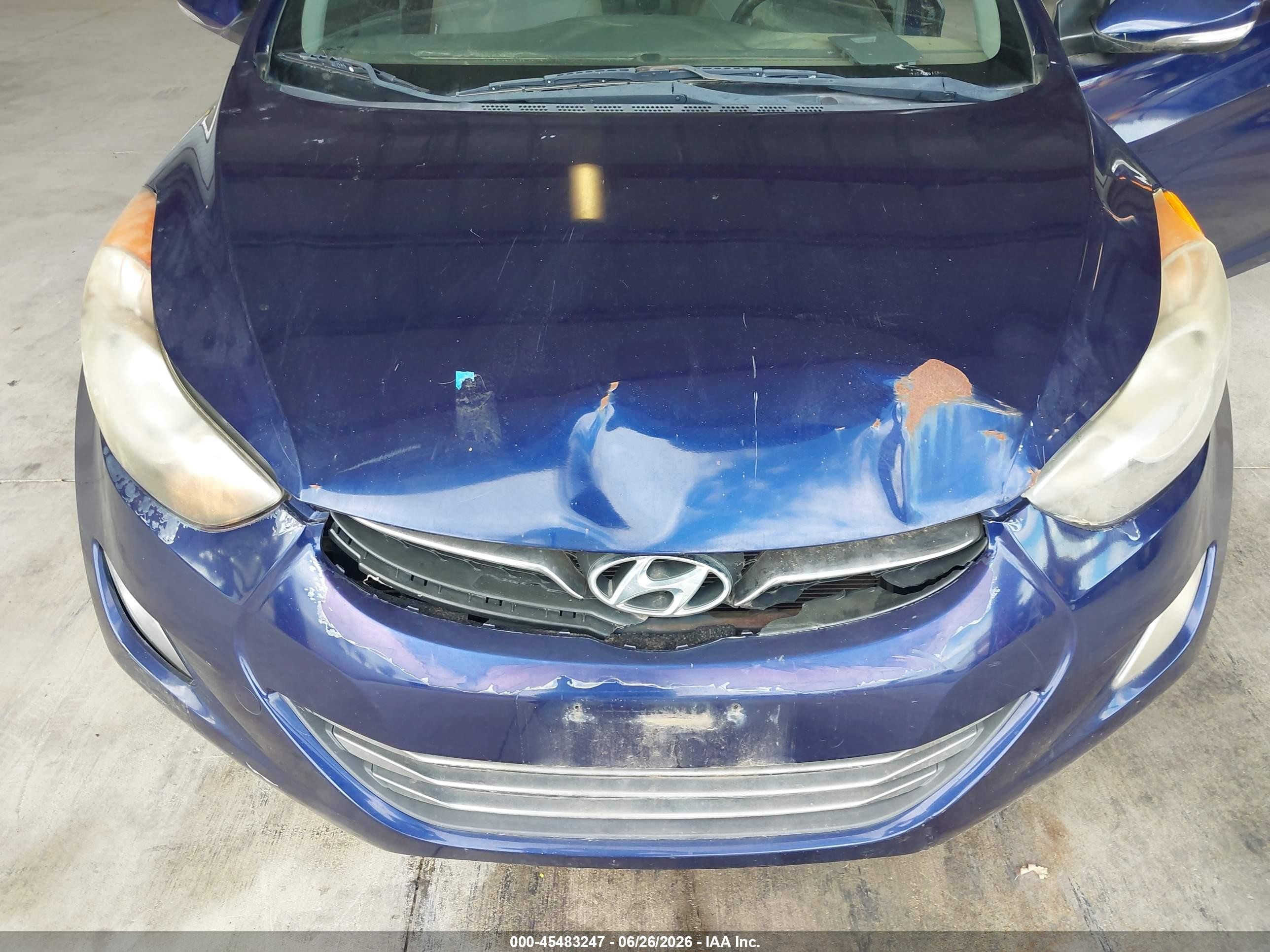 2012 Hyundai Elantra Limited Blue vin: 5NPDH4AE8CH083809