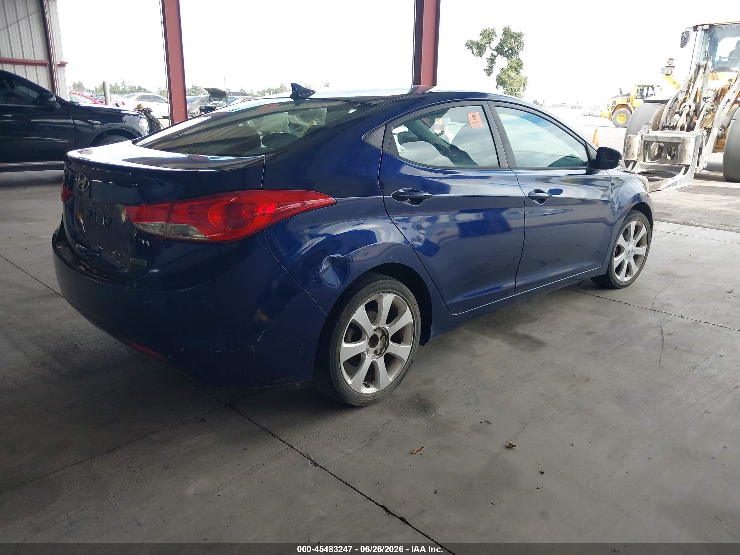 2012 Hyundai Elantra Limited Blue vin: 5NPDH4AE8CH083809