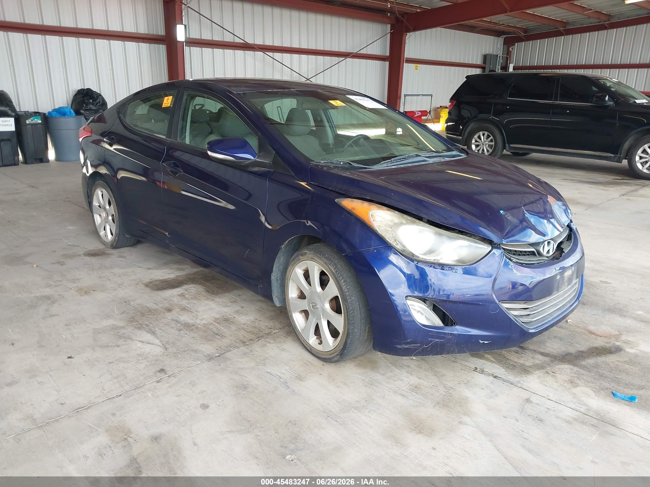 2012 Hyundai Elantra Limited Blue vin: 5NPDH4AE8CH083809