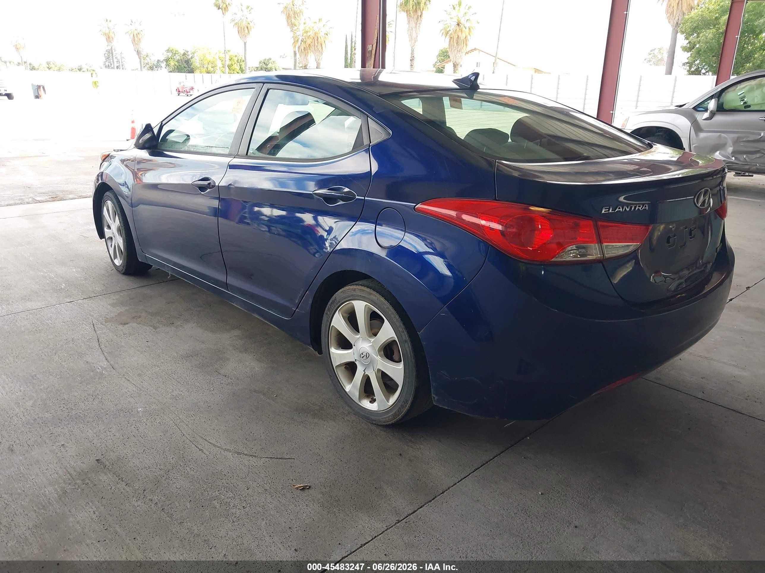 2012 Hyundai Elantra Limited Blue vin: 5NPDH4AE8CH083809