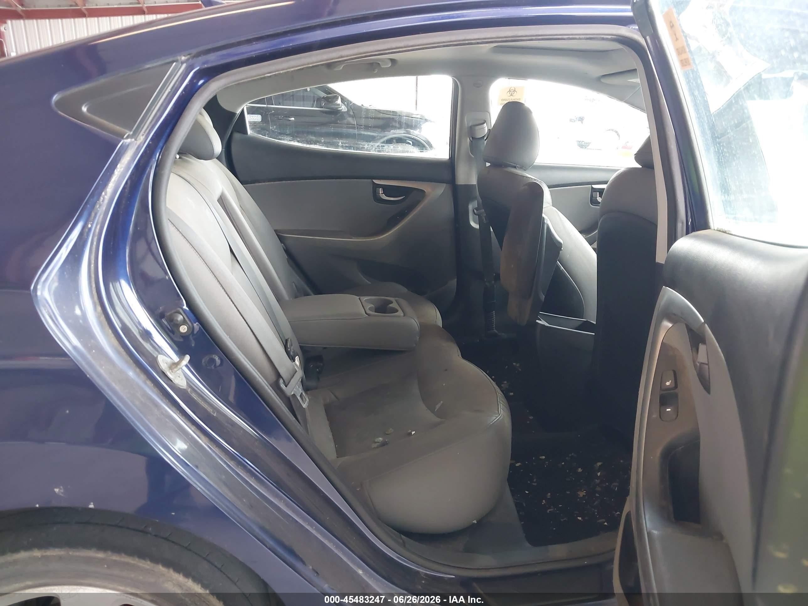 2012 Hyundai Elantra Limited Blue vin: 5NPDH4AE8CH083809