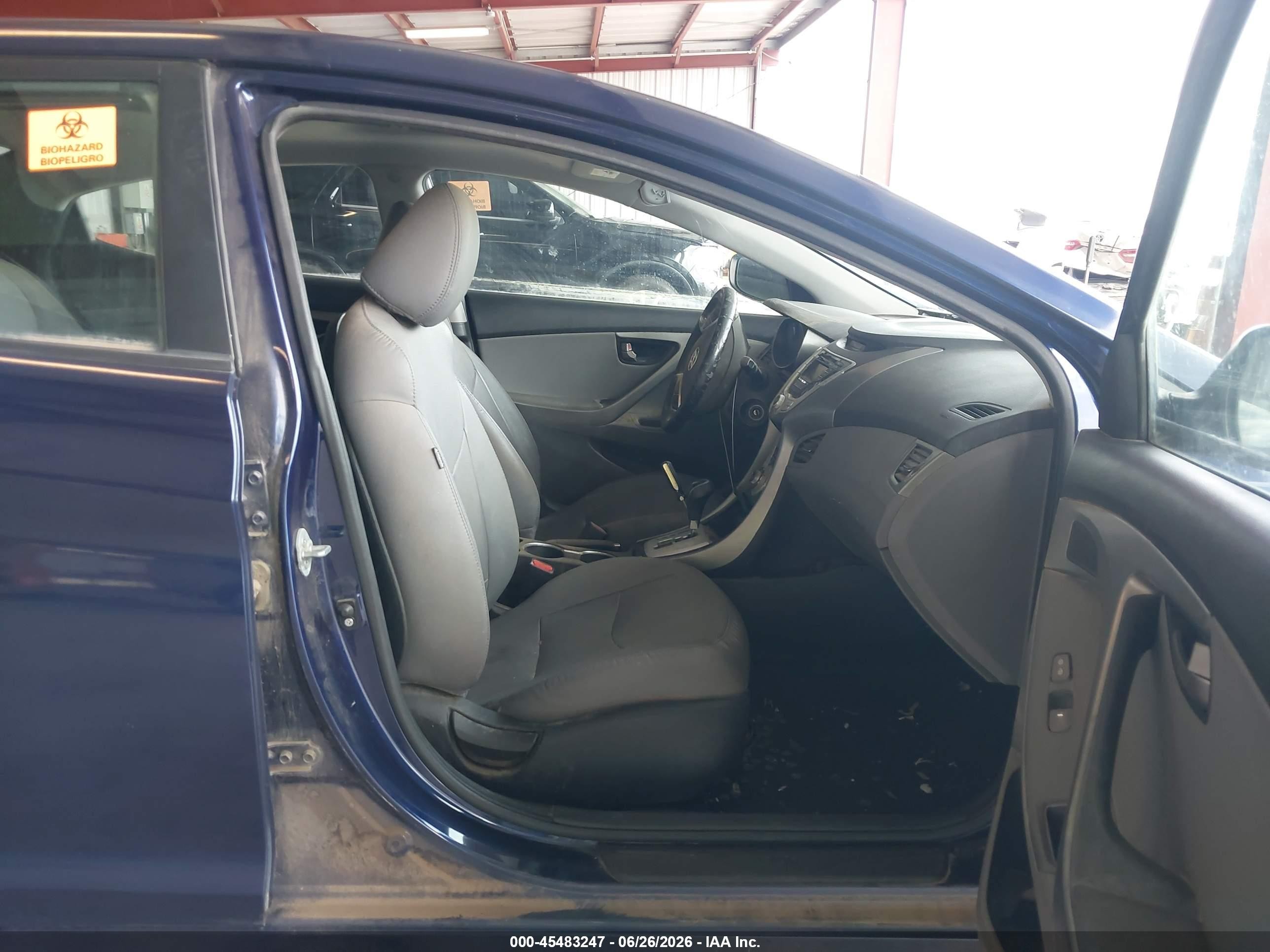 2012 Hyundai Elantra Limited Blue vin: 5NPDH4AE8CH083809