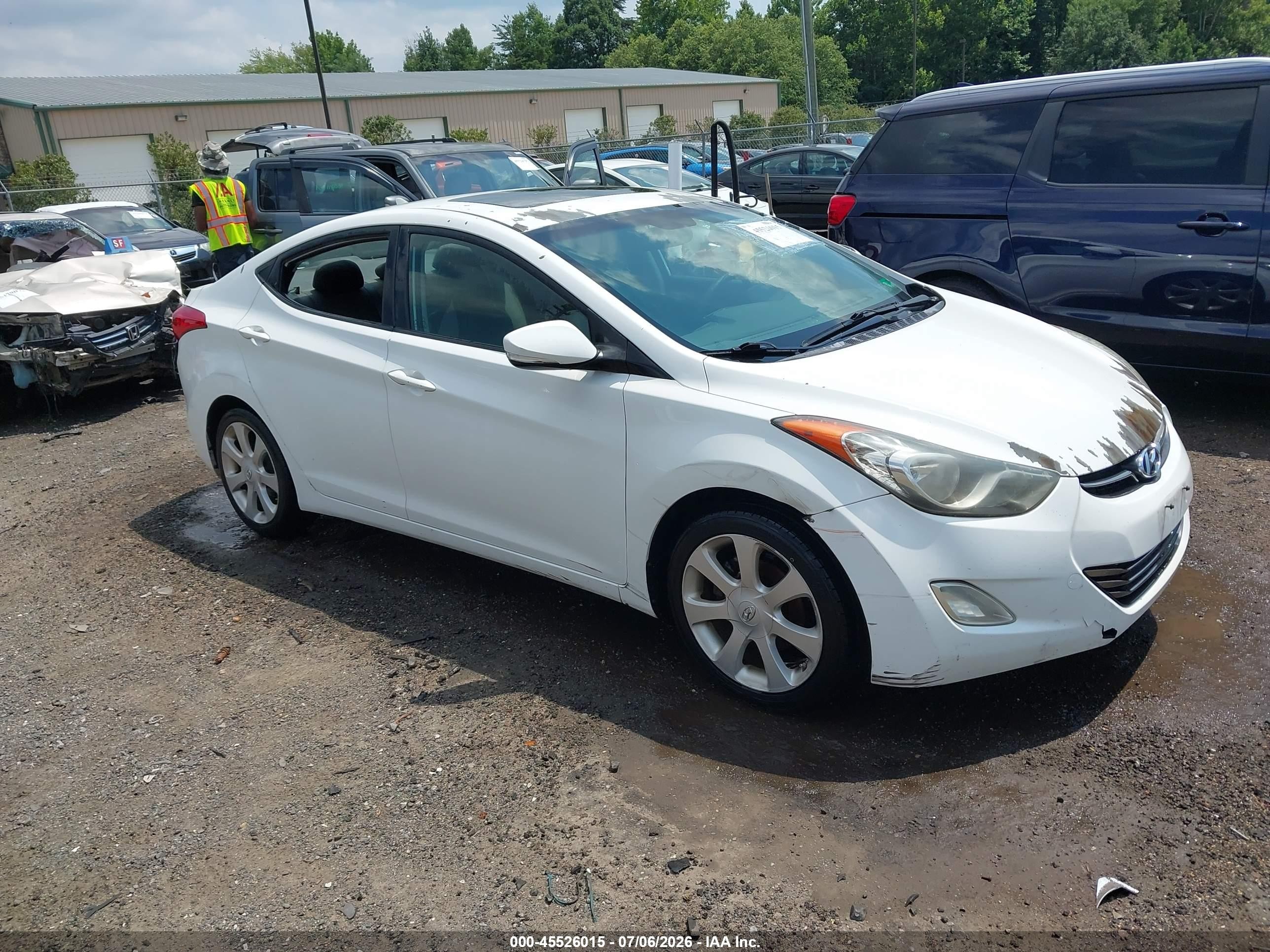 2012 Hyundai Elantra Limited White vin: 5NPDH4AE8CH089920