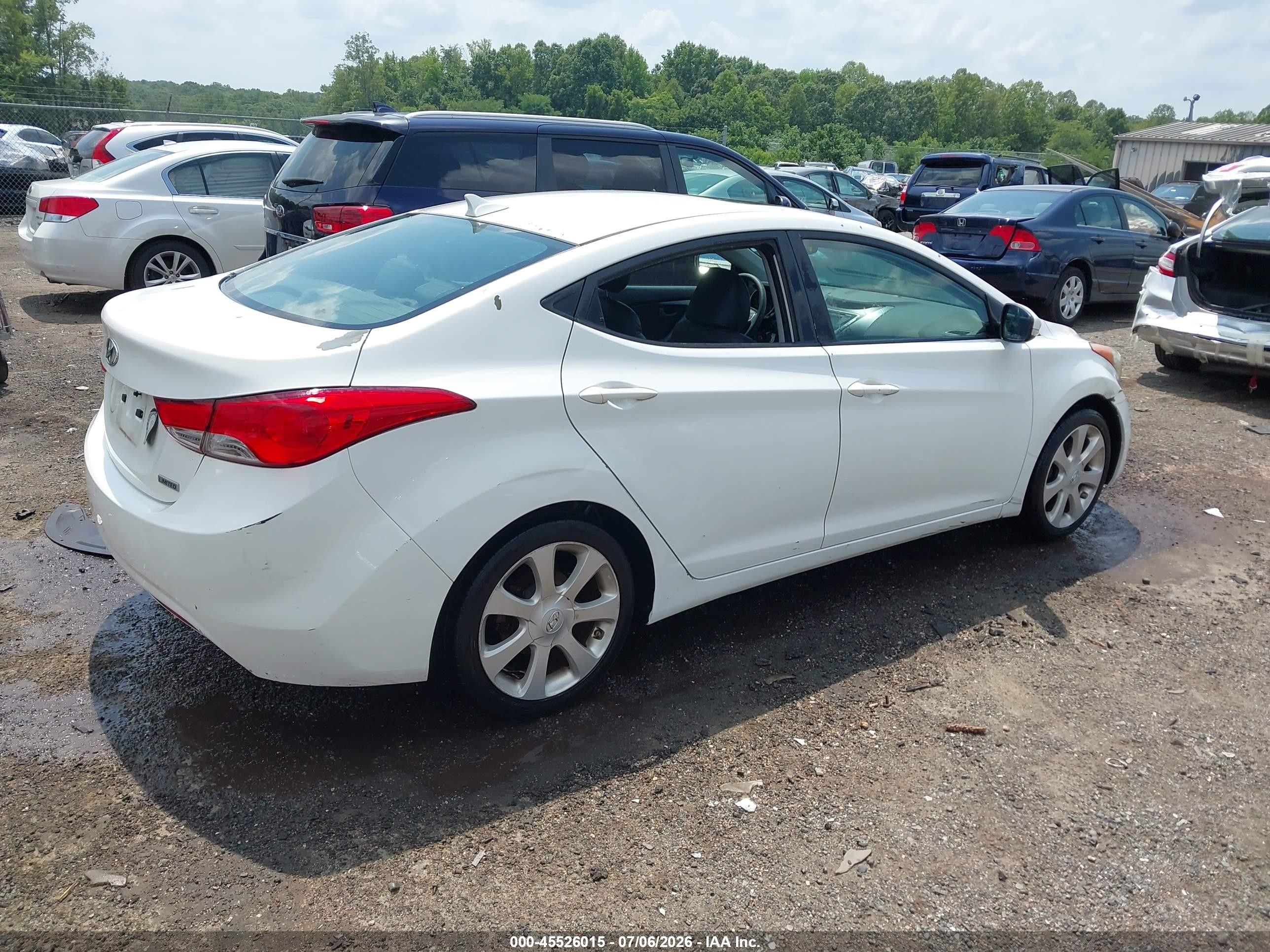 2012 Hyundai Elantra Limited White vin: 5NPDH4AE8CH089920