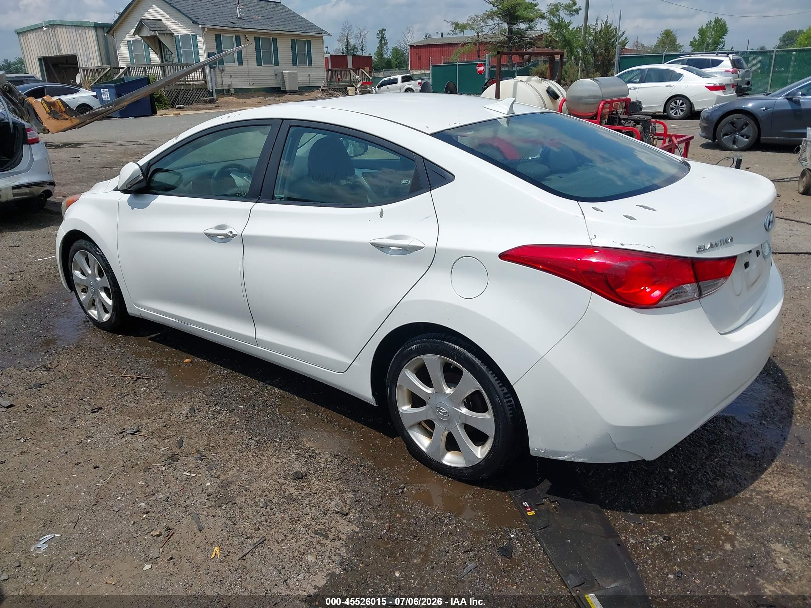 2012 Hyundai Elantra Limited White vin: 5NPDH4AE8CH089920