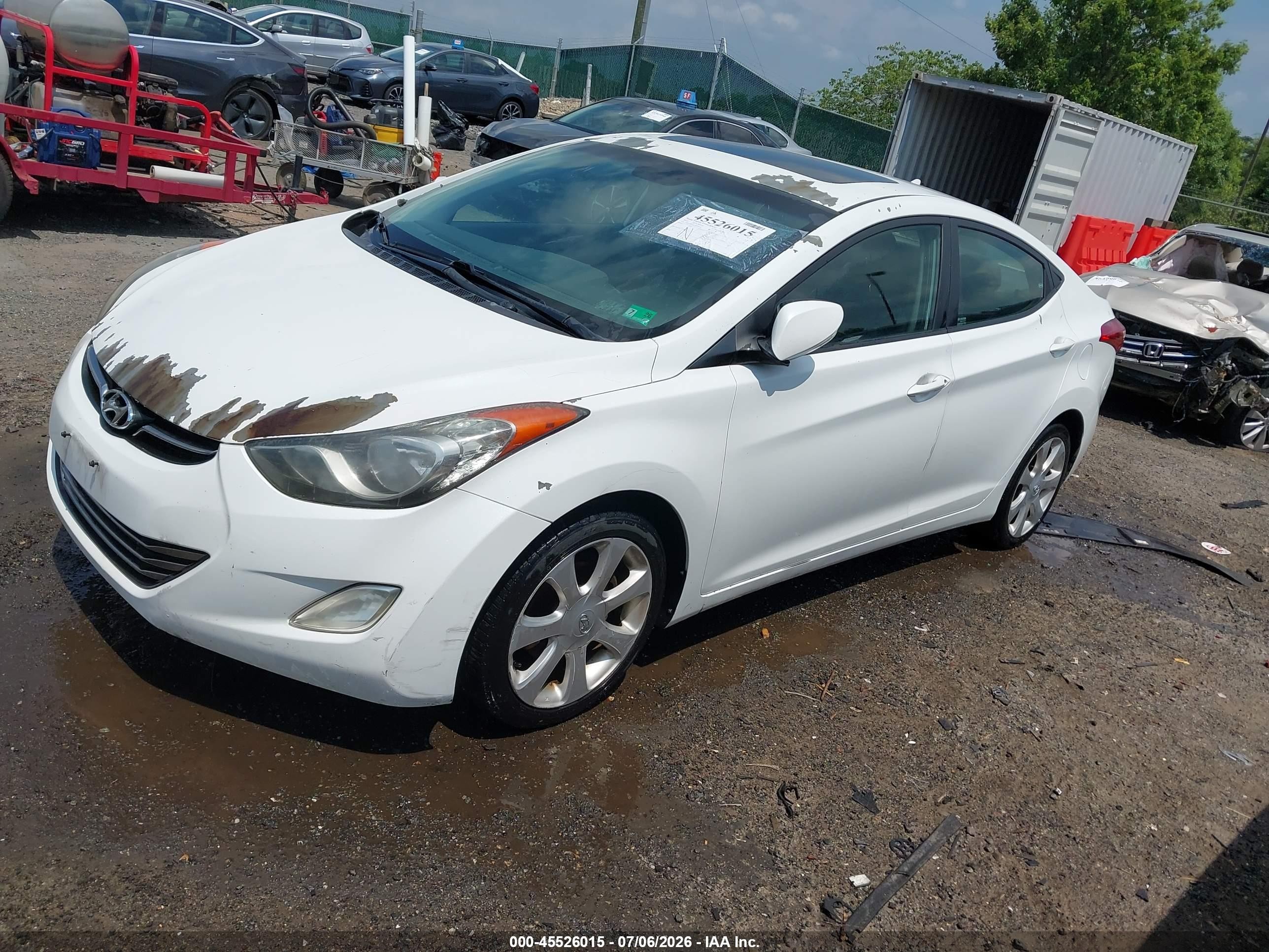 2012 Hyundai Elantra Limited White vin: 5NPDH4AE8CH089920