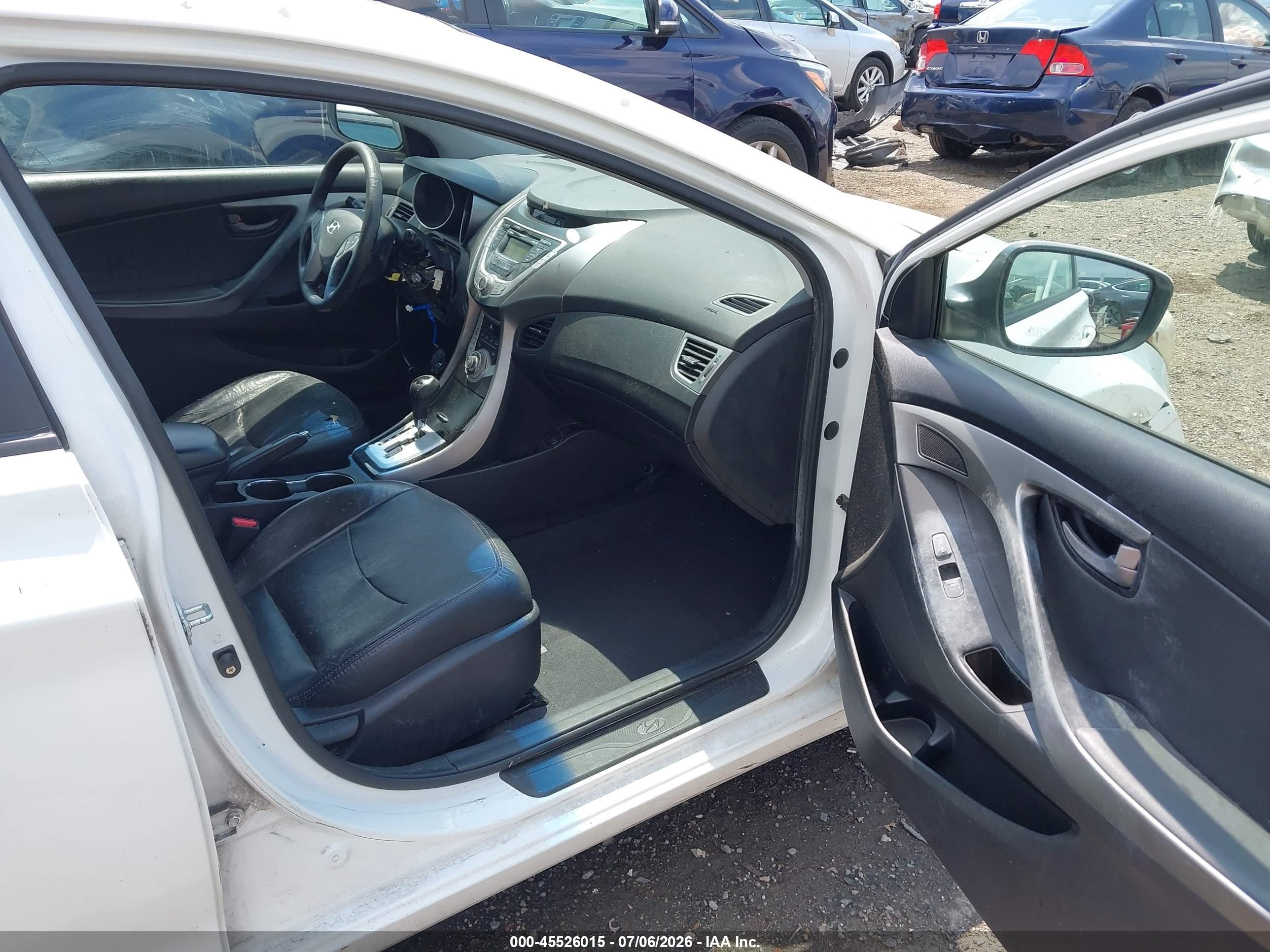 2012 Hyundai Elantra Limited White vin: 5NPDH4AE8CH089920