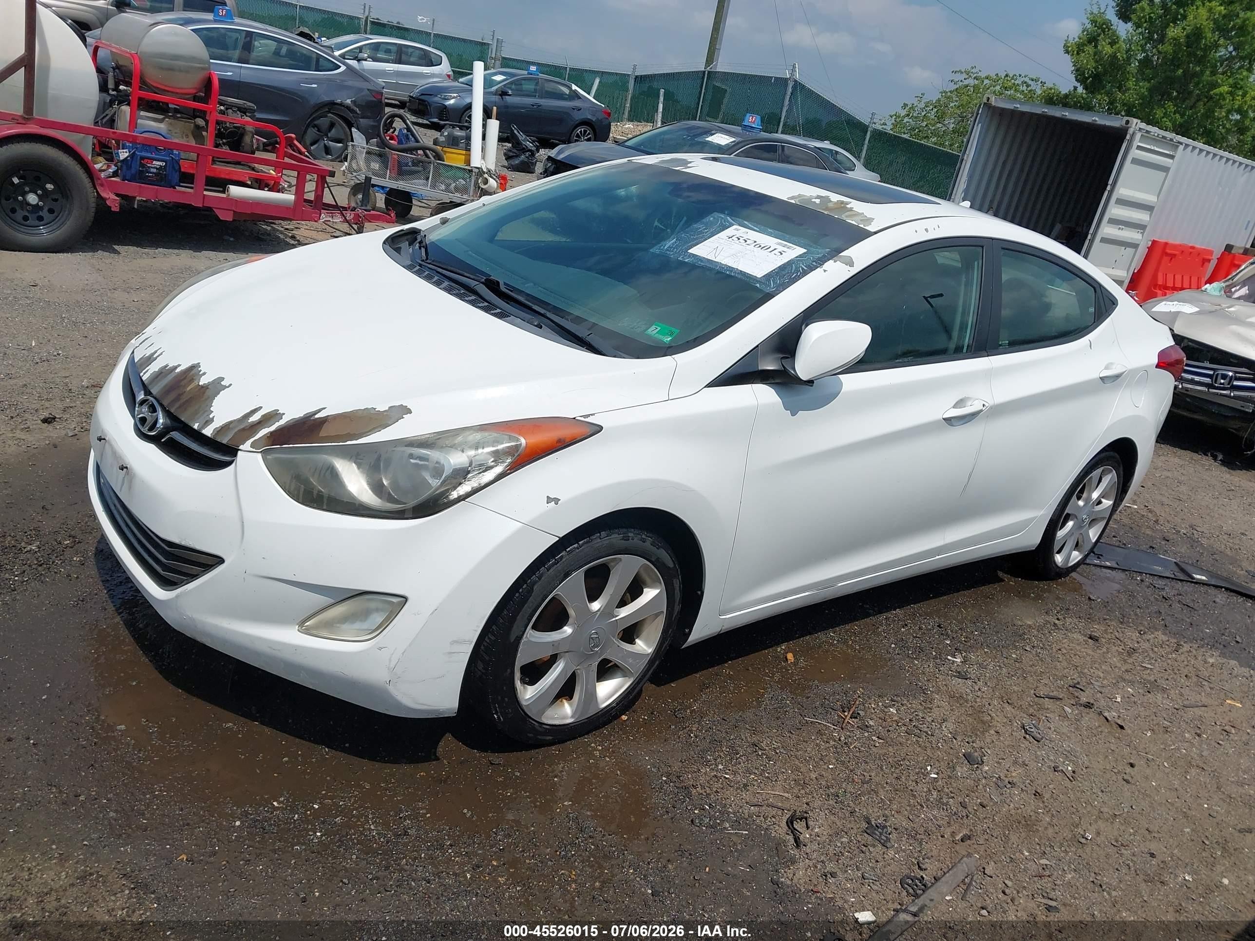 2012 Hyundai Elantra Limited White vin: 5NPDH4AE8CH089920