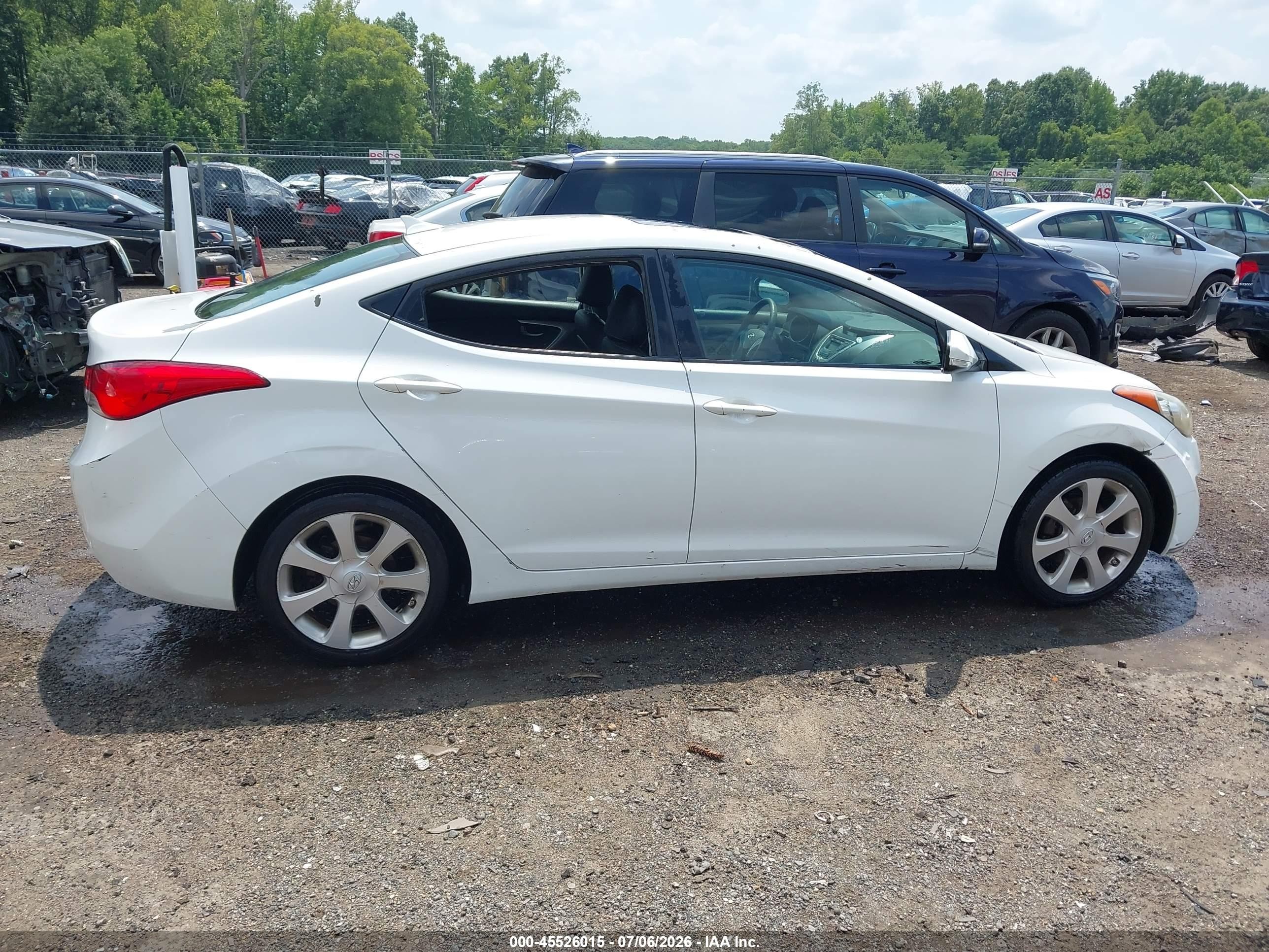 2012 Hyundai Elantra Limited White vin: 5NPDH4AE8CH089920
