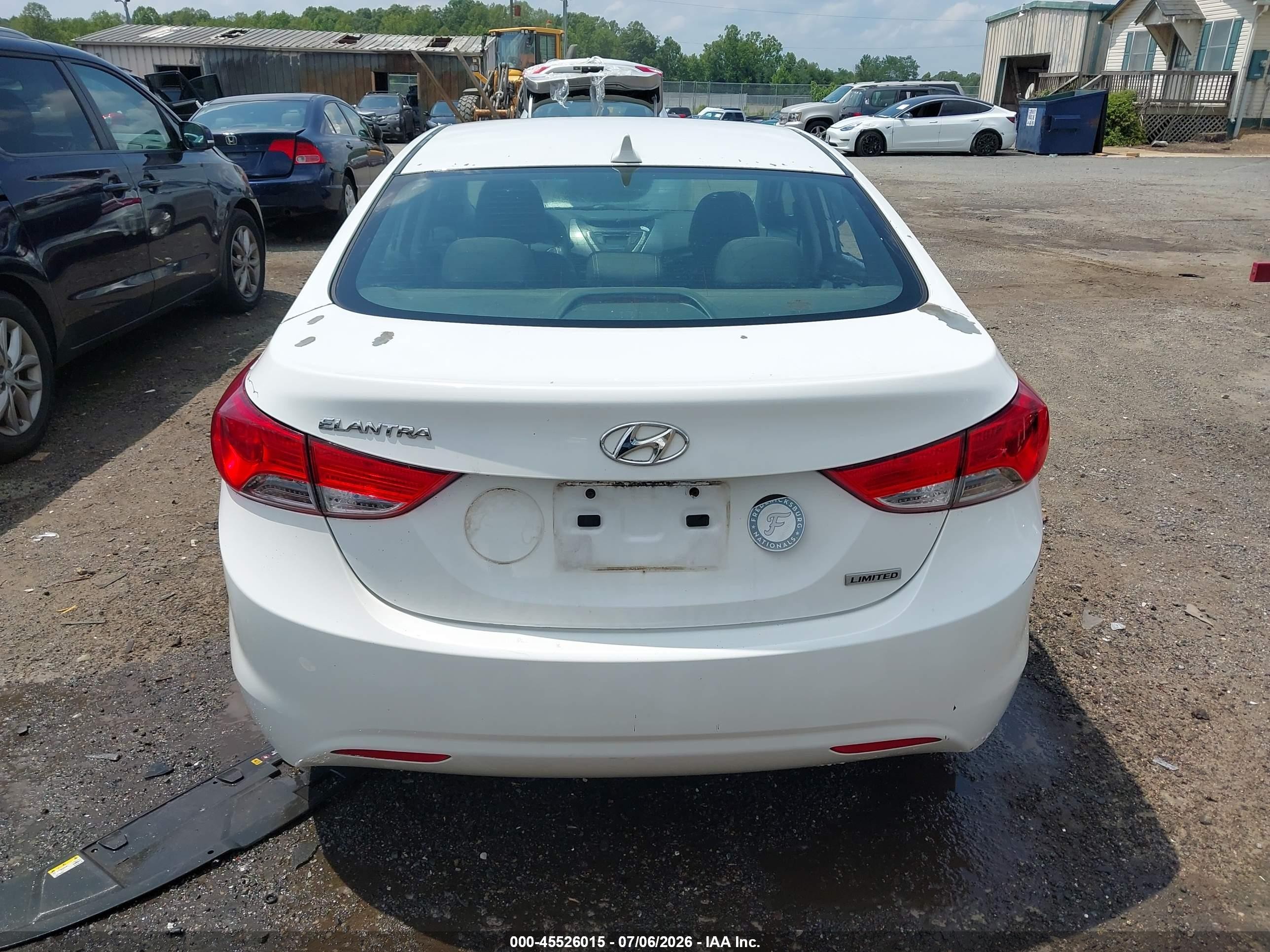 2012 Hyundai Elantra Limited White vin: 5NPDH4AE8CH089920