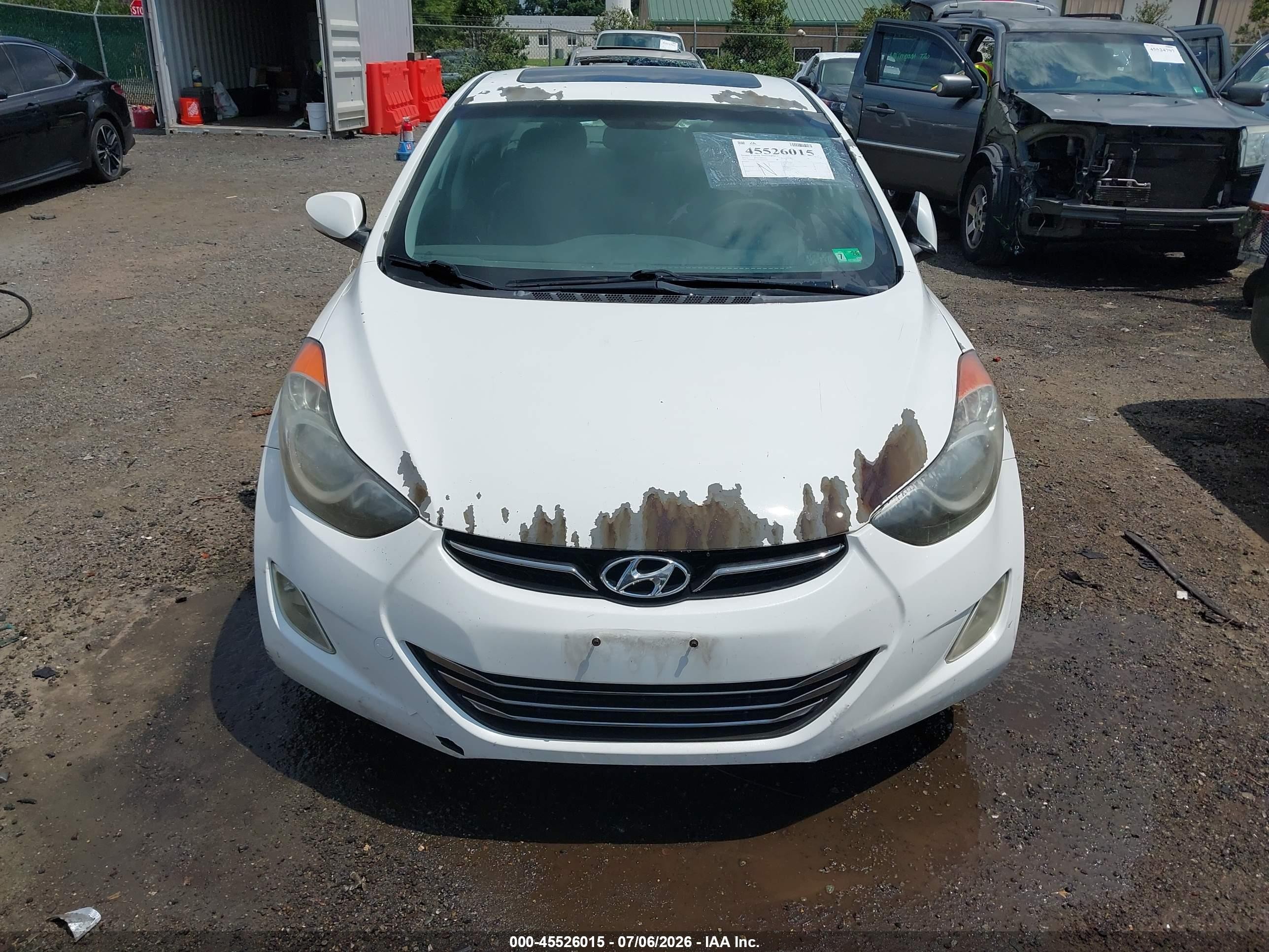 2012 Hyundai Elantra Limited White vin: 5NPDH4AE8CH089920