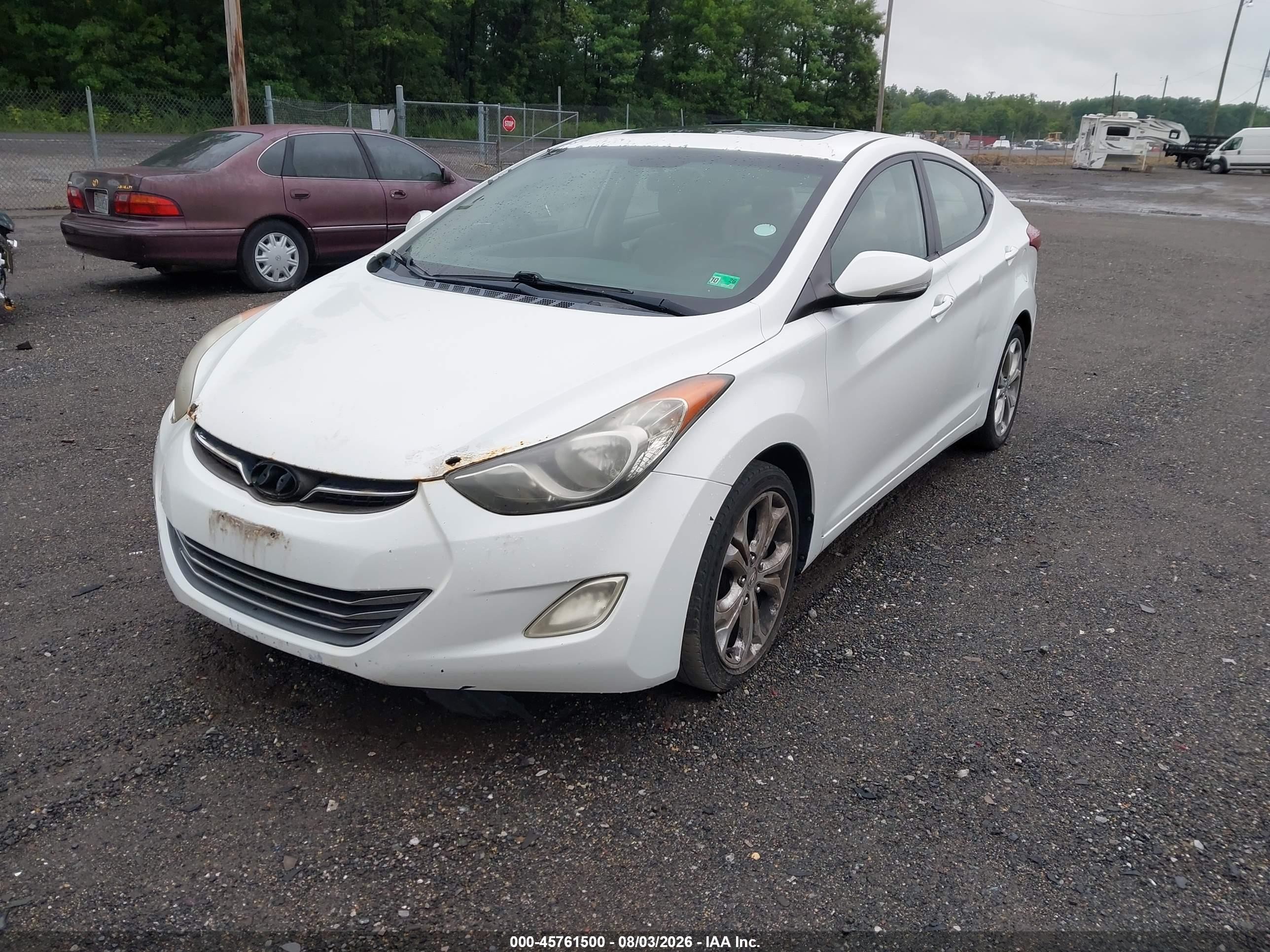2012 Hyundai Elantra Limited White vin: 5NPDH4AE8CH093546