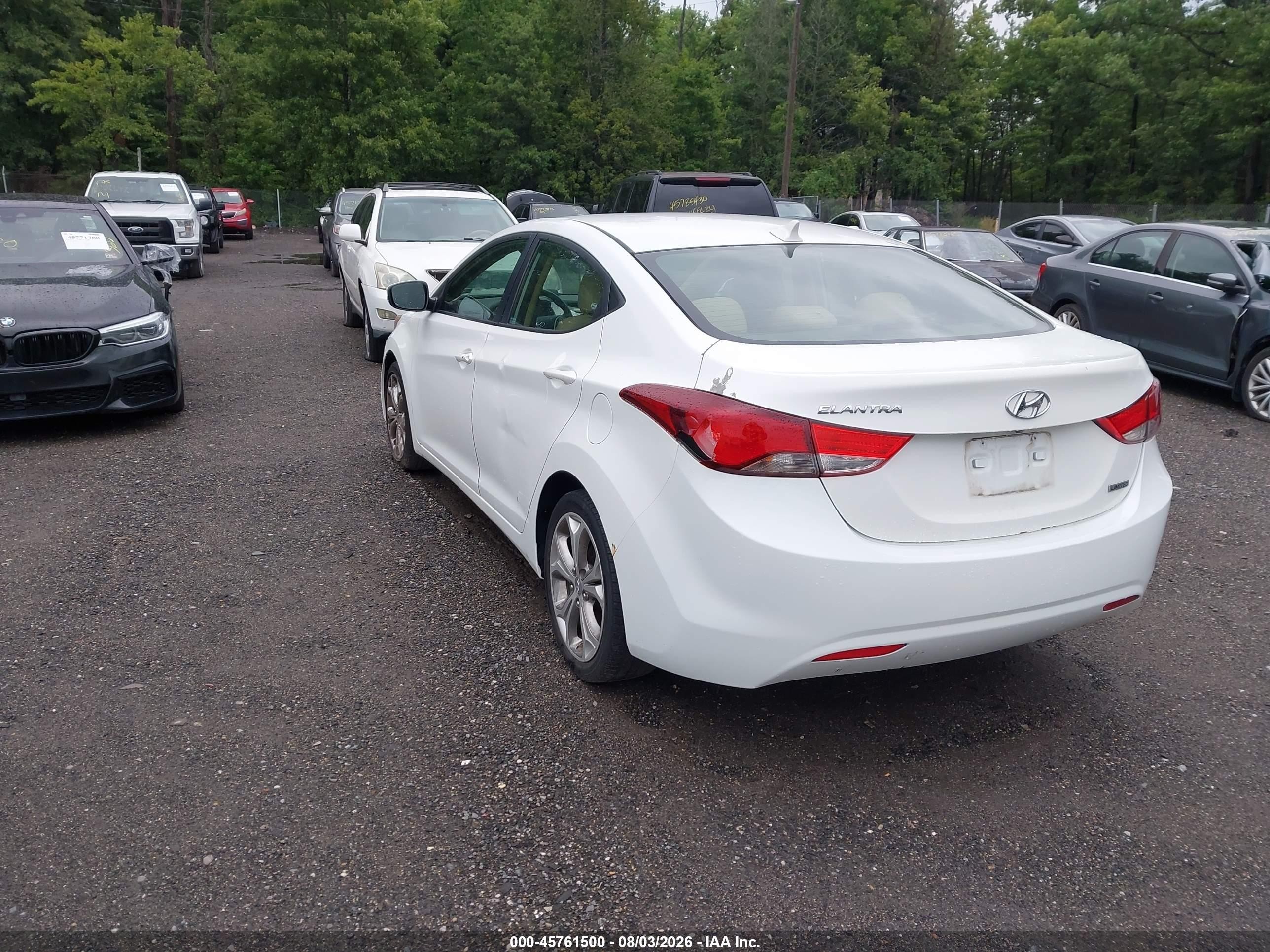 2012 Hyundai Elantra Limited White vin: 5NPDH4AE8CH093546