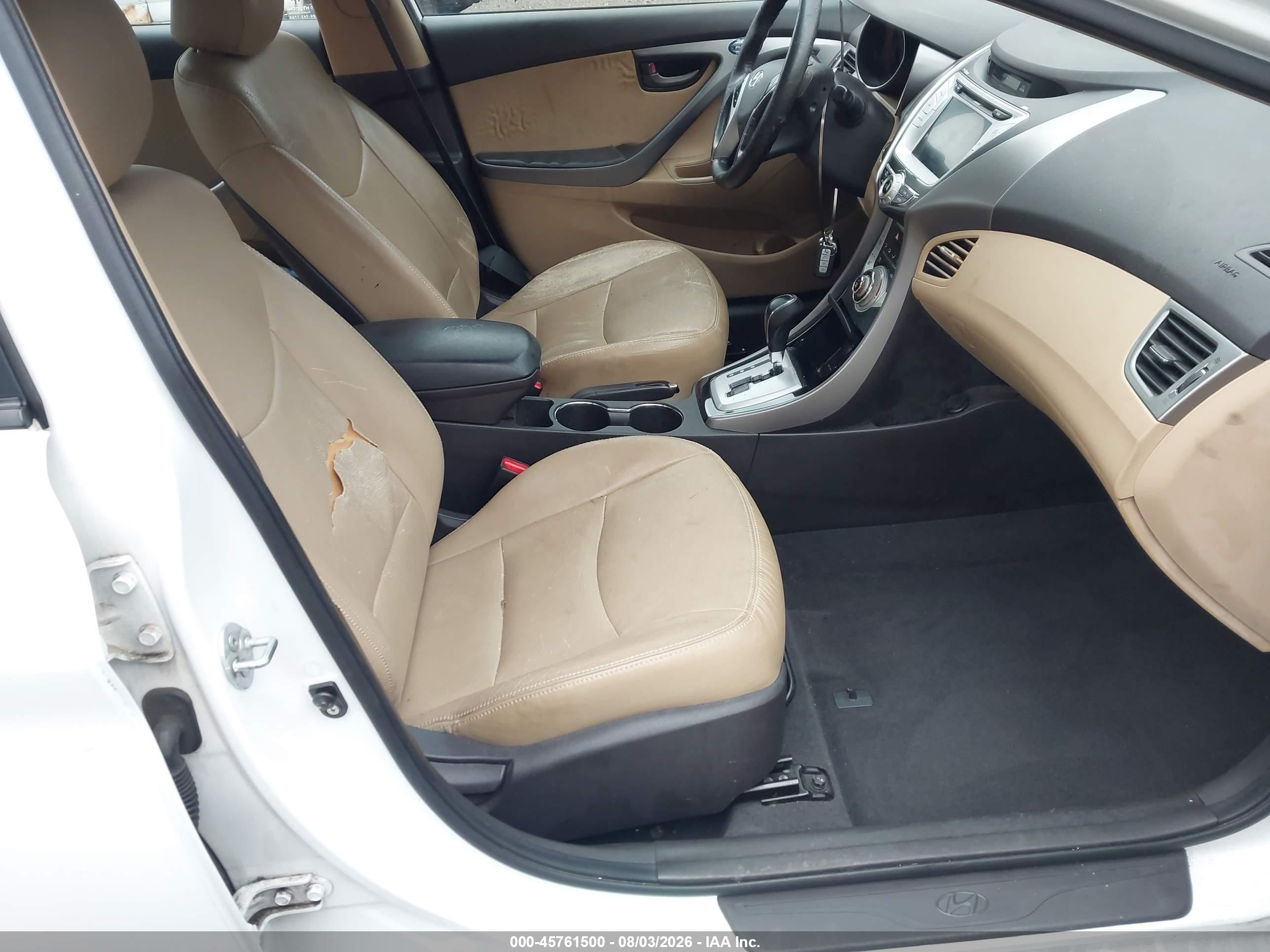 2012 Hyundai Elantra Limited White vin: 5NPDH4AE8CH093546