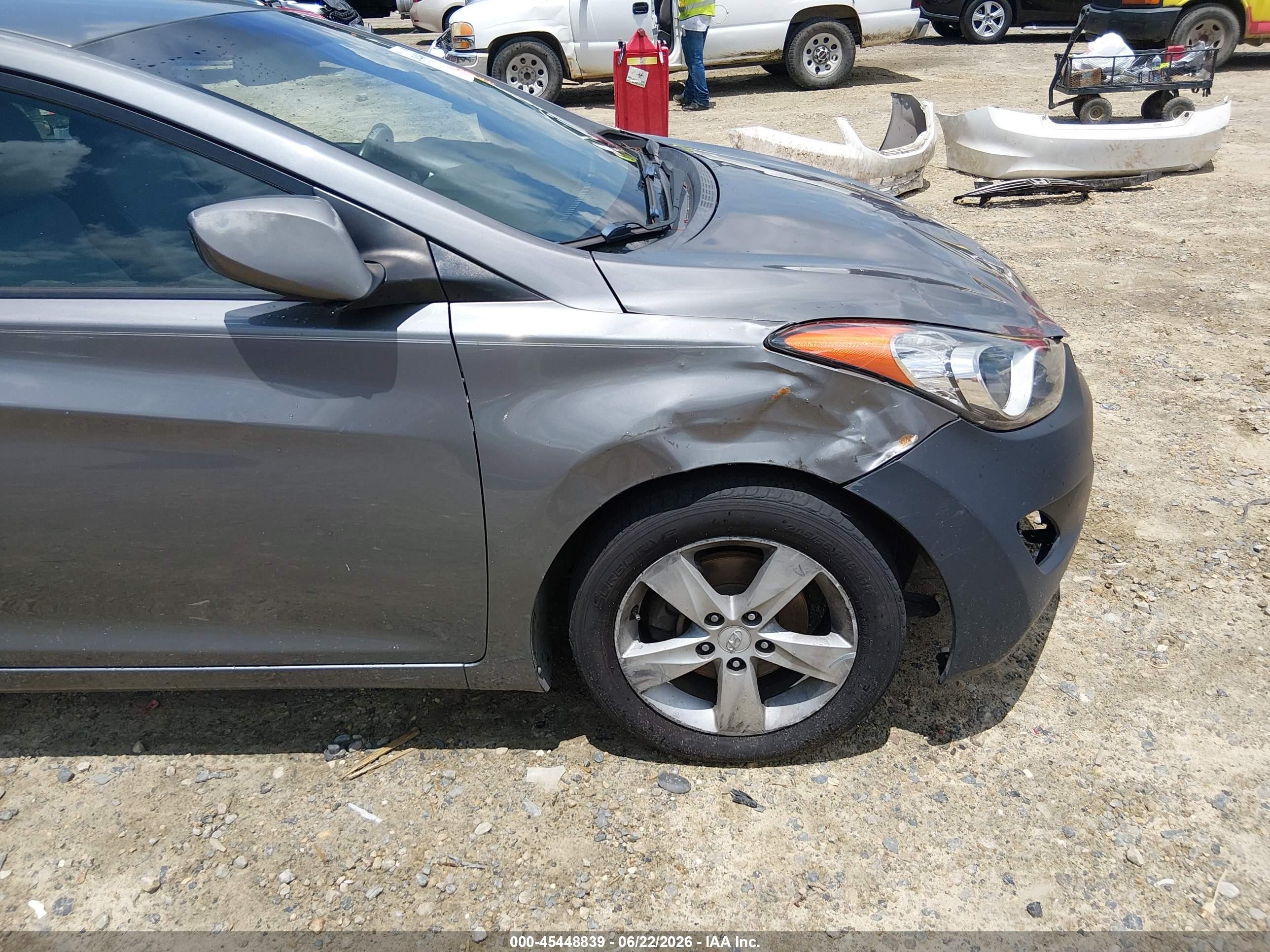 2012 Hyundai Elantra Gls Gray vin: 5NPDH4AE8CH129381