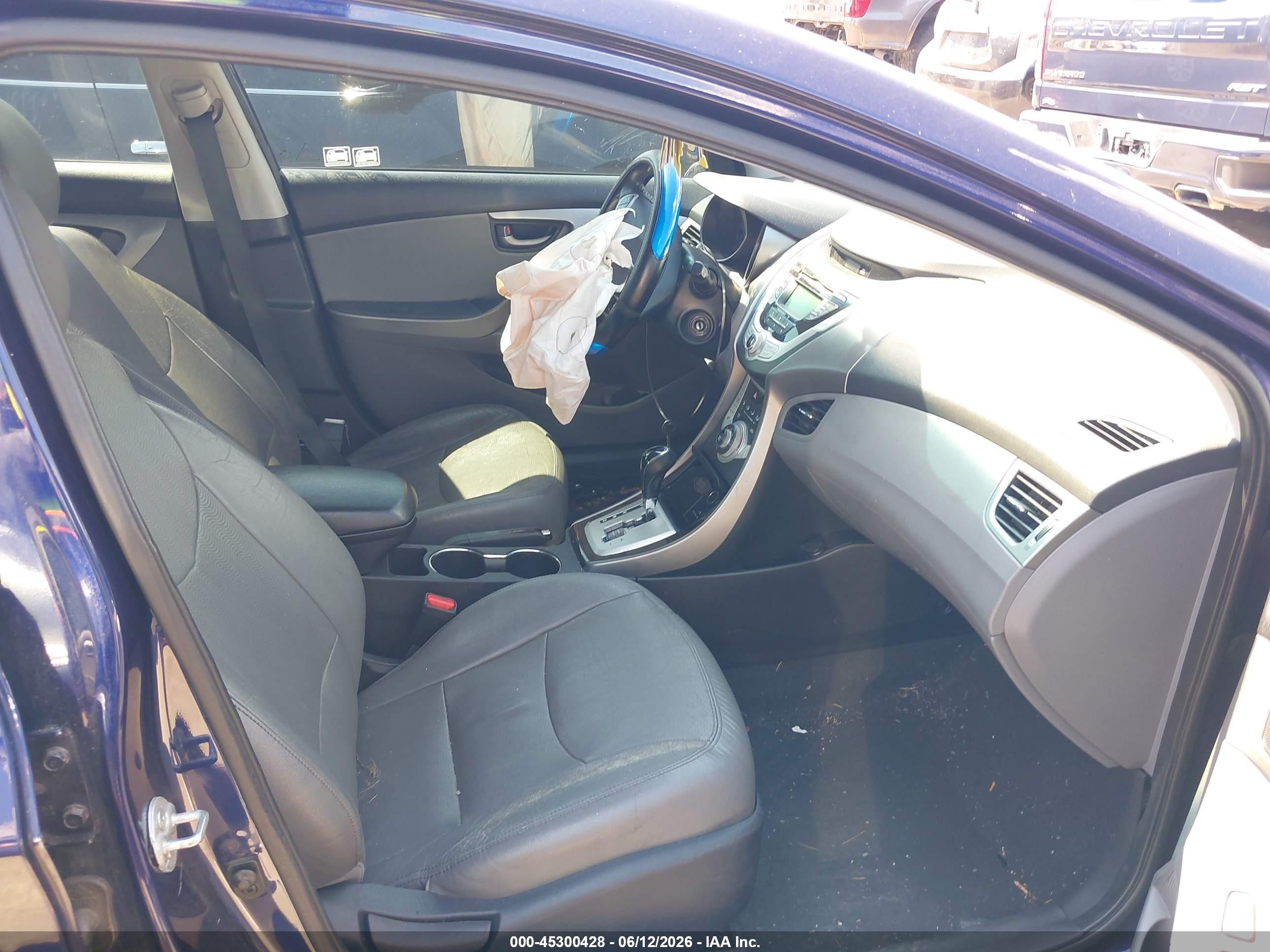2012 Hyundai Elantra Limited Синий vin: 5NPDH4AE8CH138209