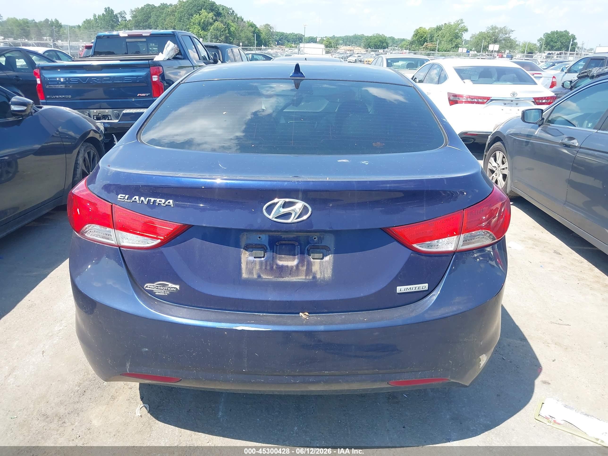2012 Hyundai Elantra Limited Синий vin: 5NPDH4AE8CH138209