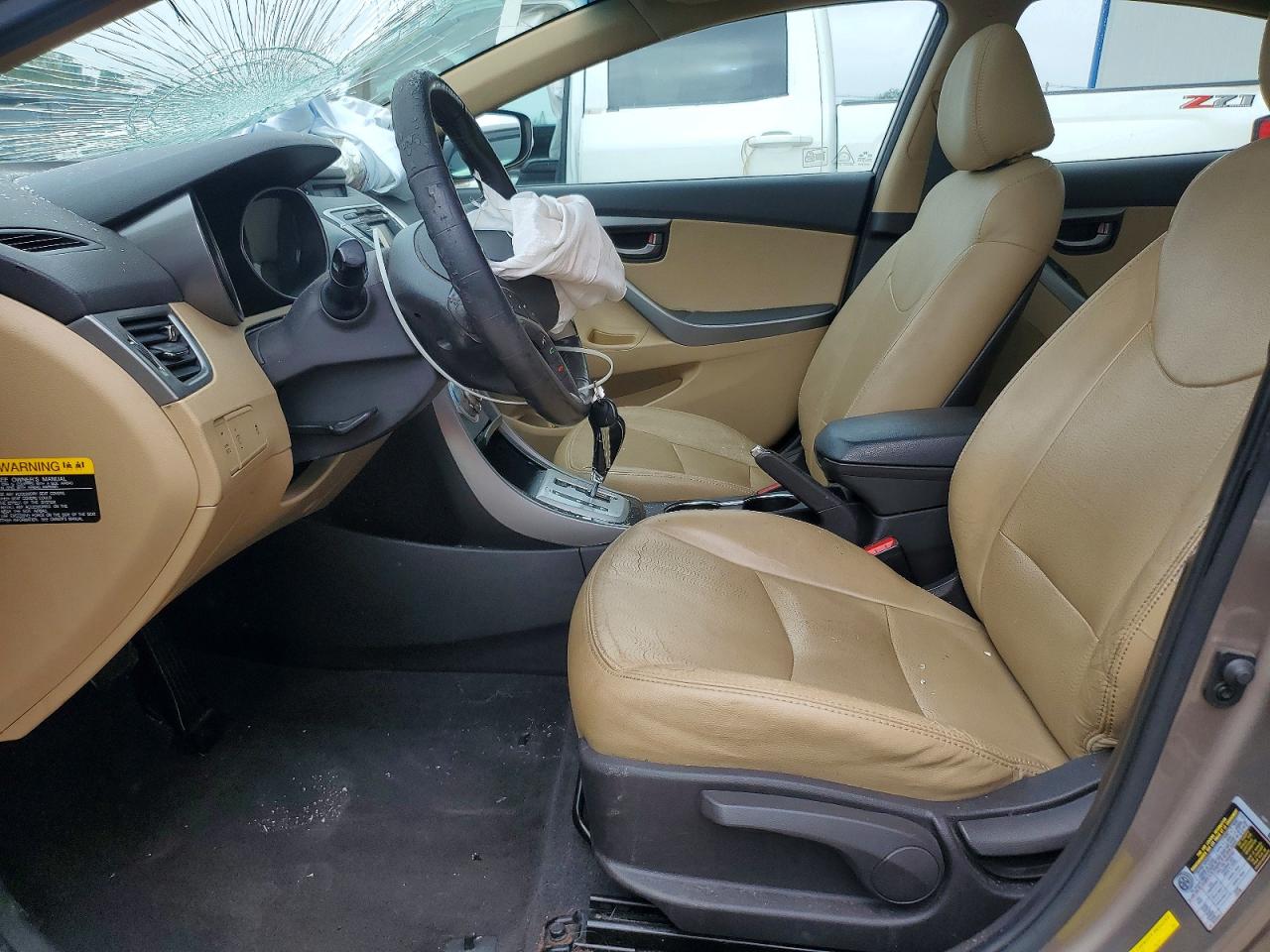 2012 Hyundai Elantra Limited Beige vin: 5NPDH4AE8CH146536