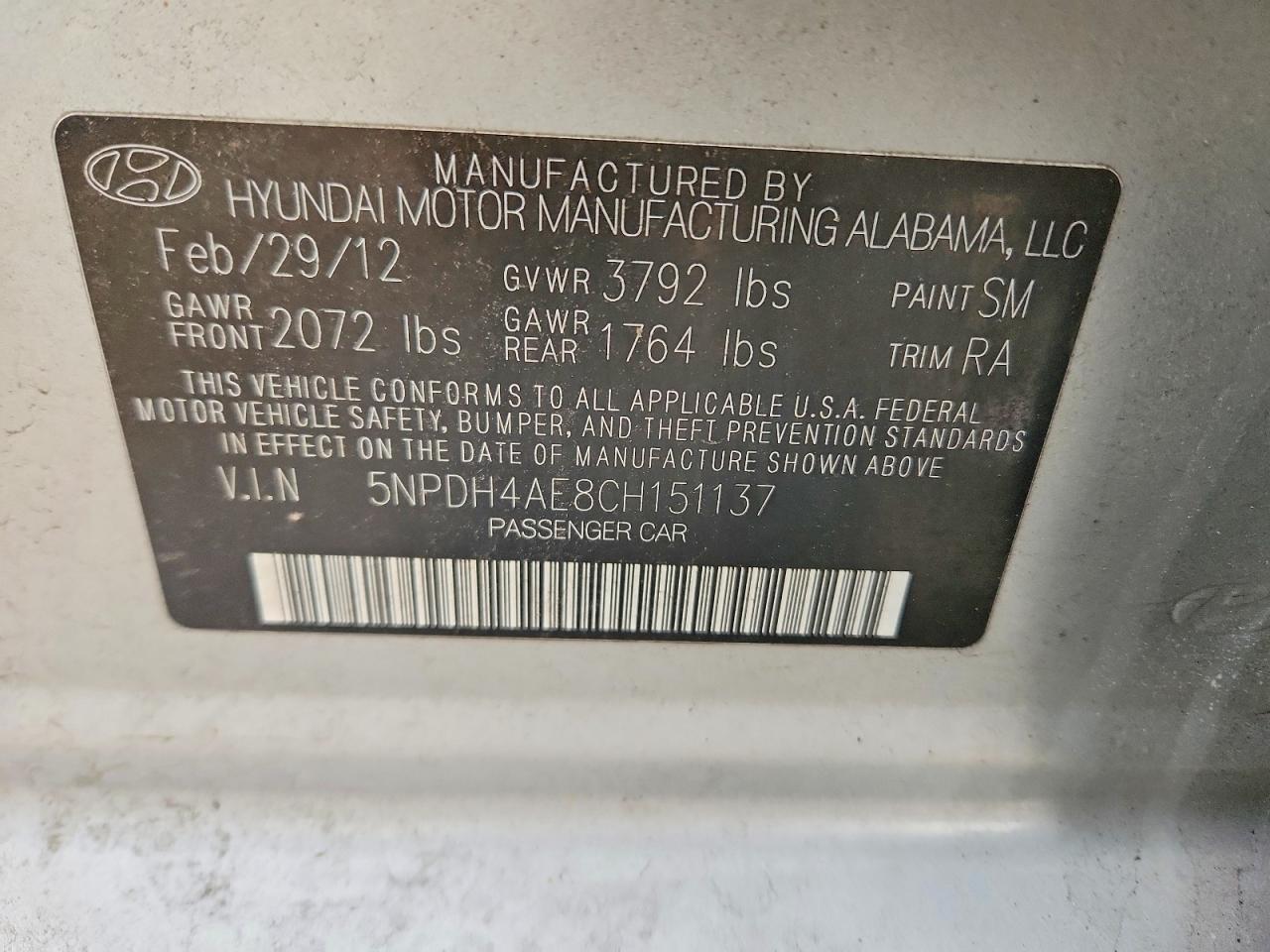 2012 Hyundai Elantra Gls Silver vin: 5NPDH4AE8CH151137