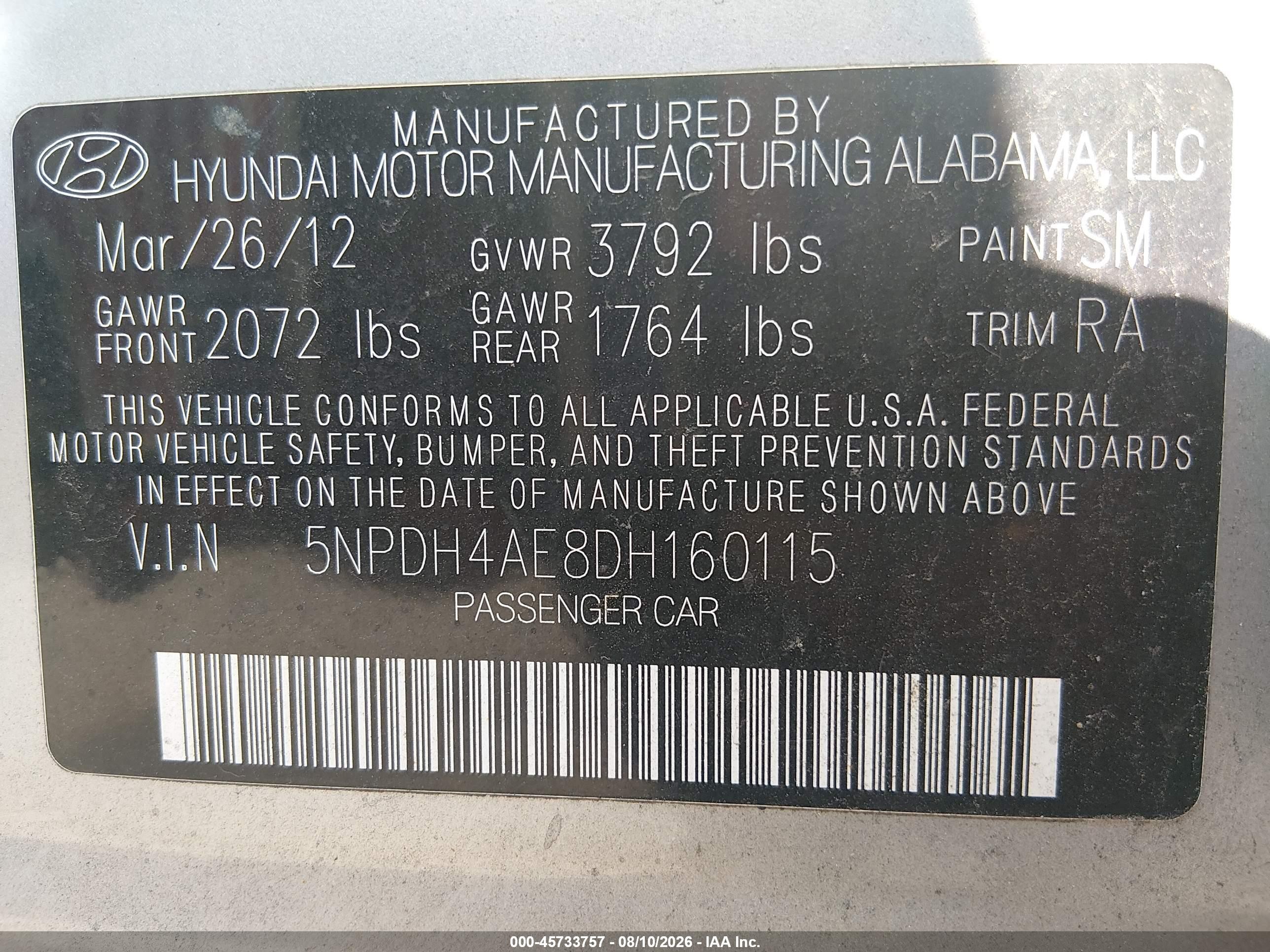 2013 Hyundai Elantra Gls Silver vin: 5NPDH4AE8DH160115